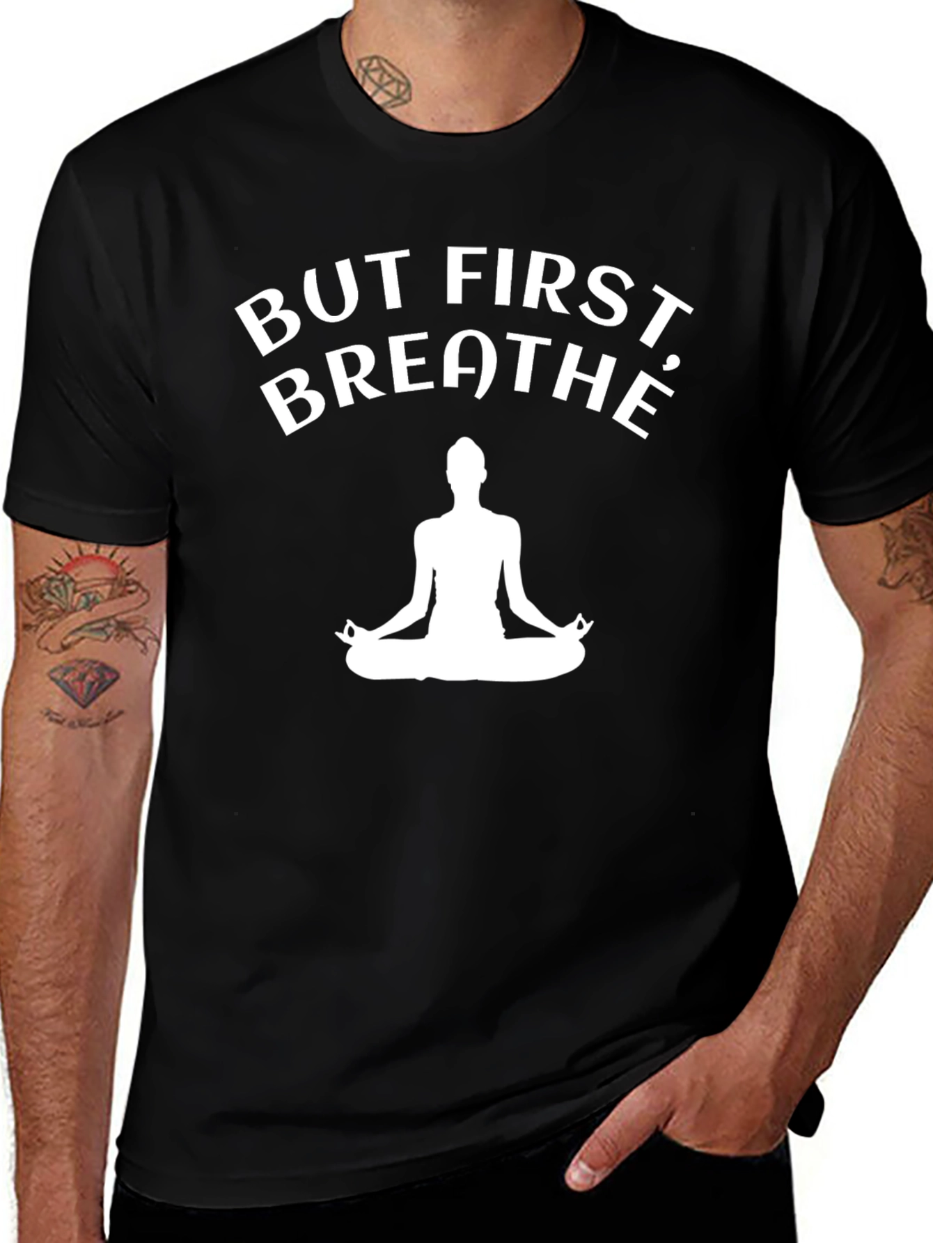 Variant 27 of But First Breathe T-Shirt - Yoga Meditation Tee