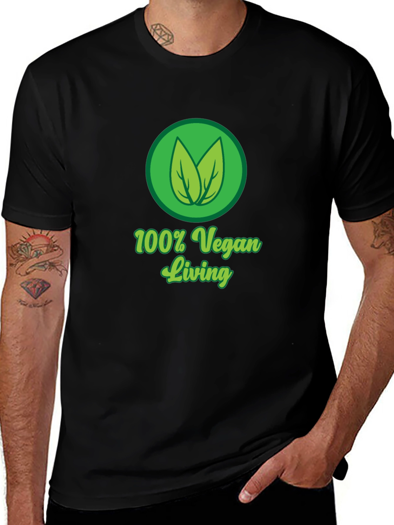 Variant 28 of 100% Vegan Living Black T-Shirt