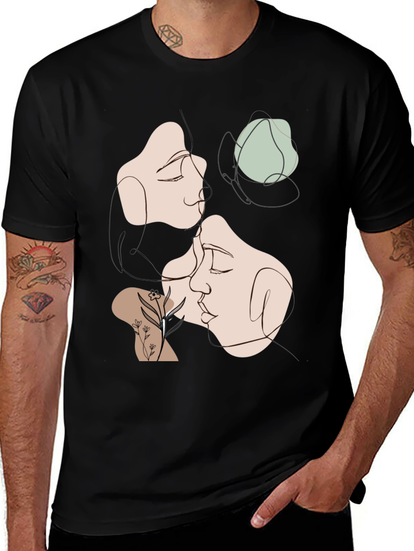 Variant 29 of Abstract Faces Graphic Tee - Modern Art Shirt