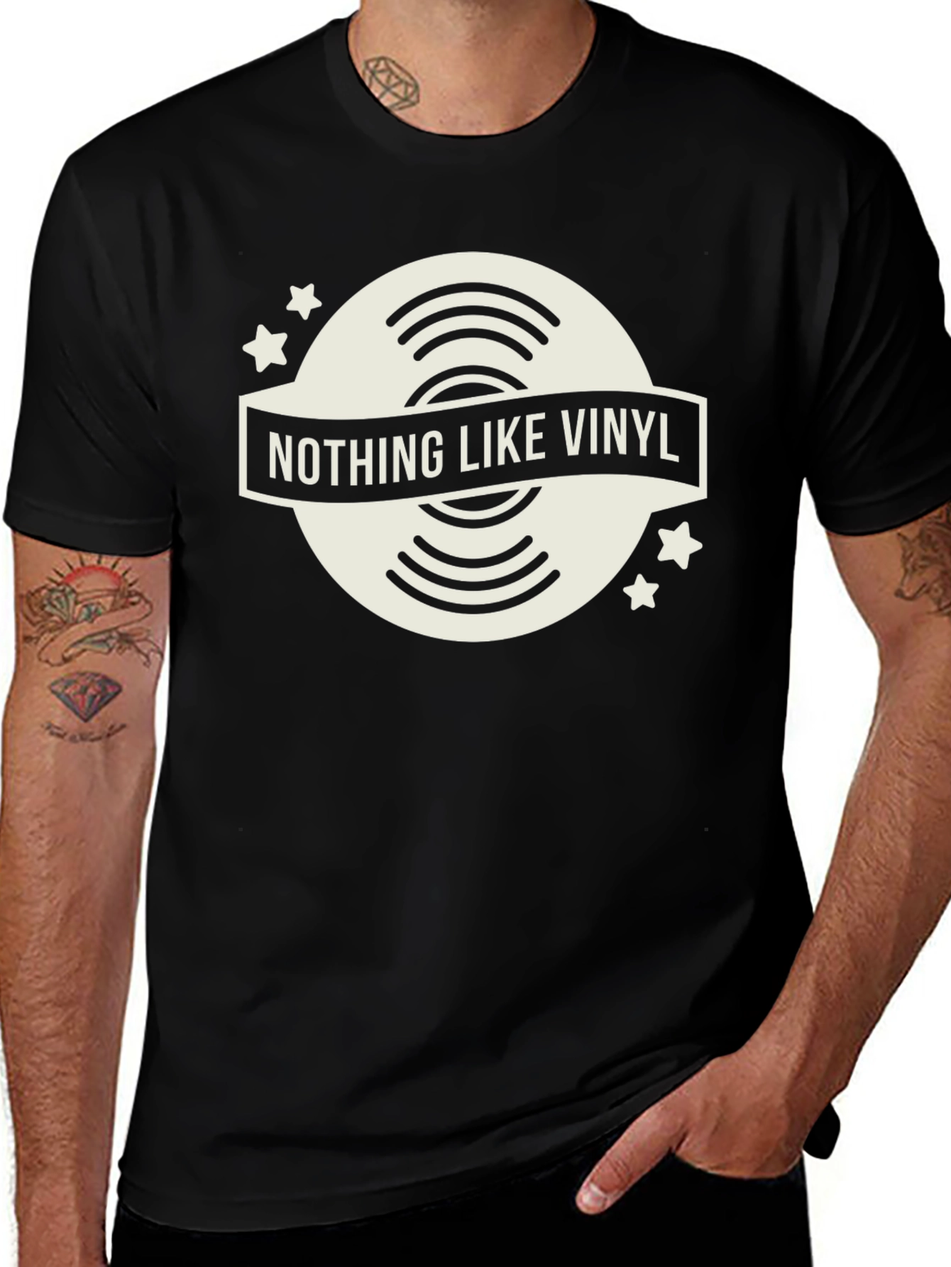 Variant 23 of Nothing Like Vinyl Record Graphic T-Shirt - Retro Music Tee