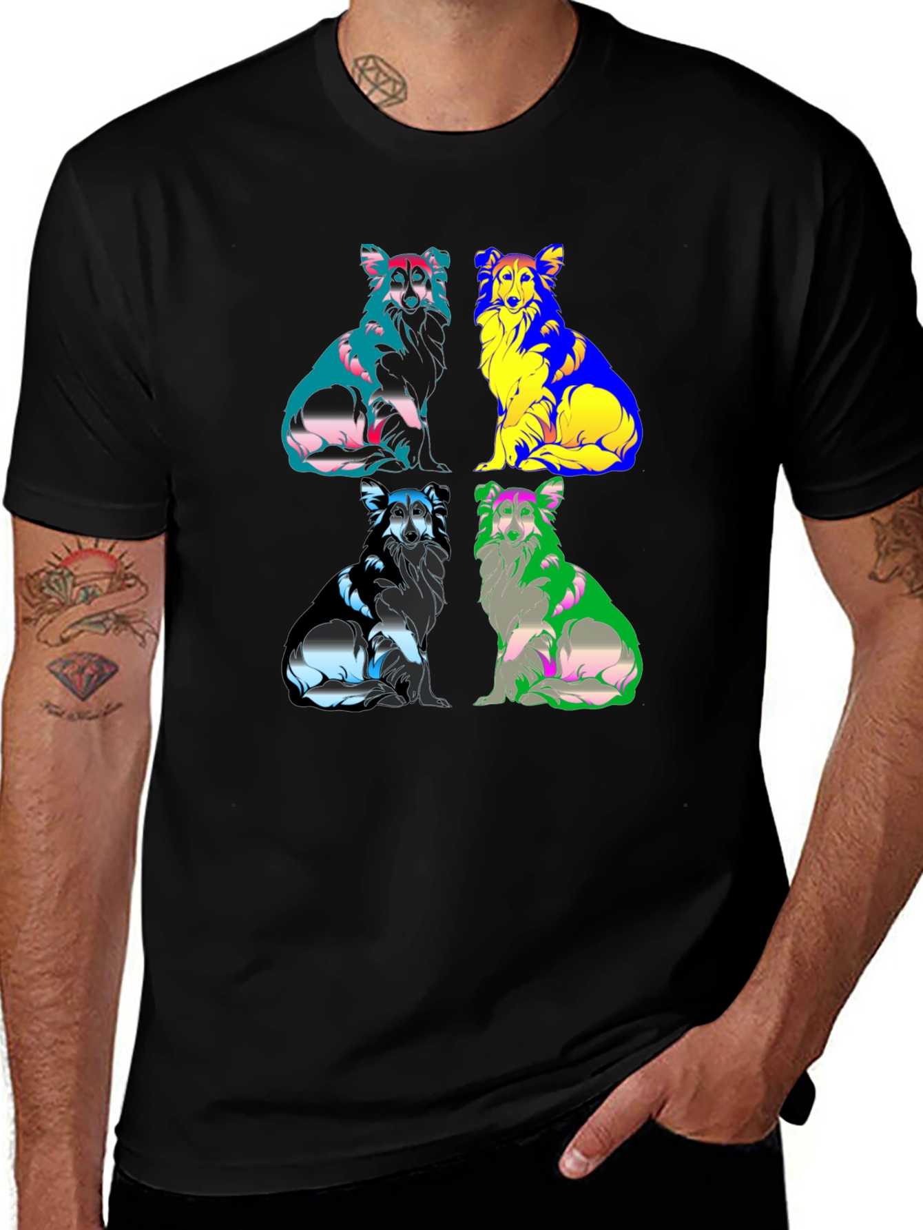 Variant 18 of Dog Breed T-Shirt: Abstract Print
