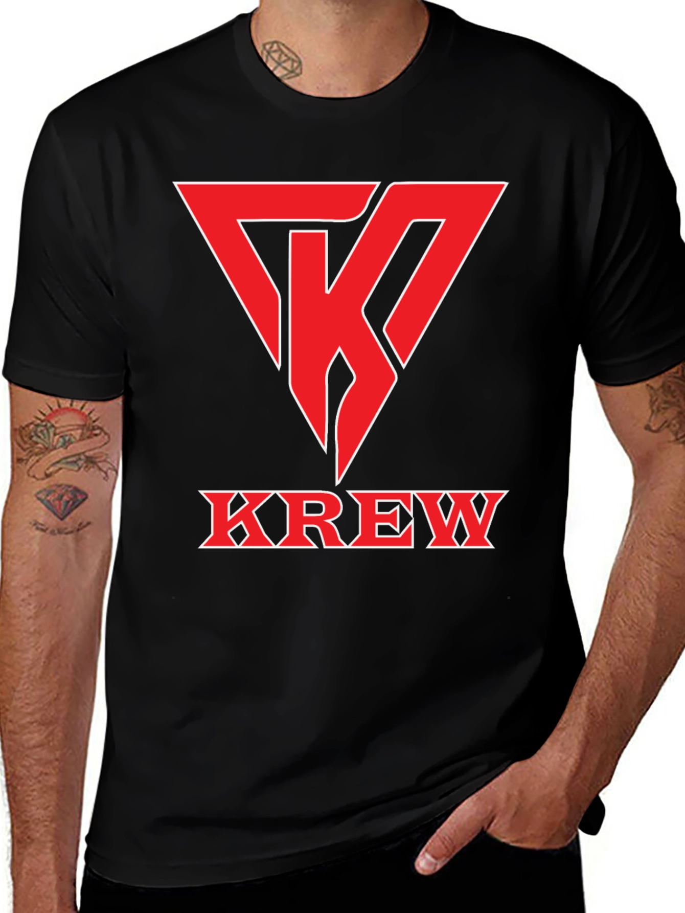 Krew Graphic Tee - Black Cotton Shirt