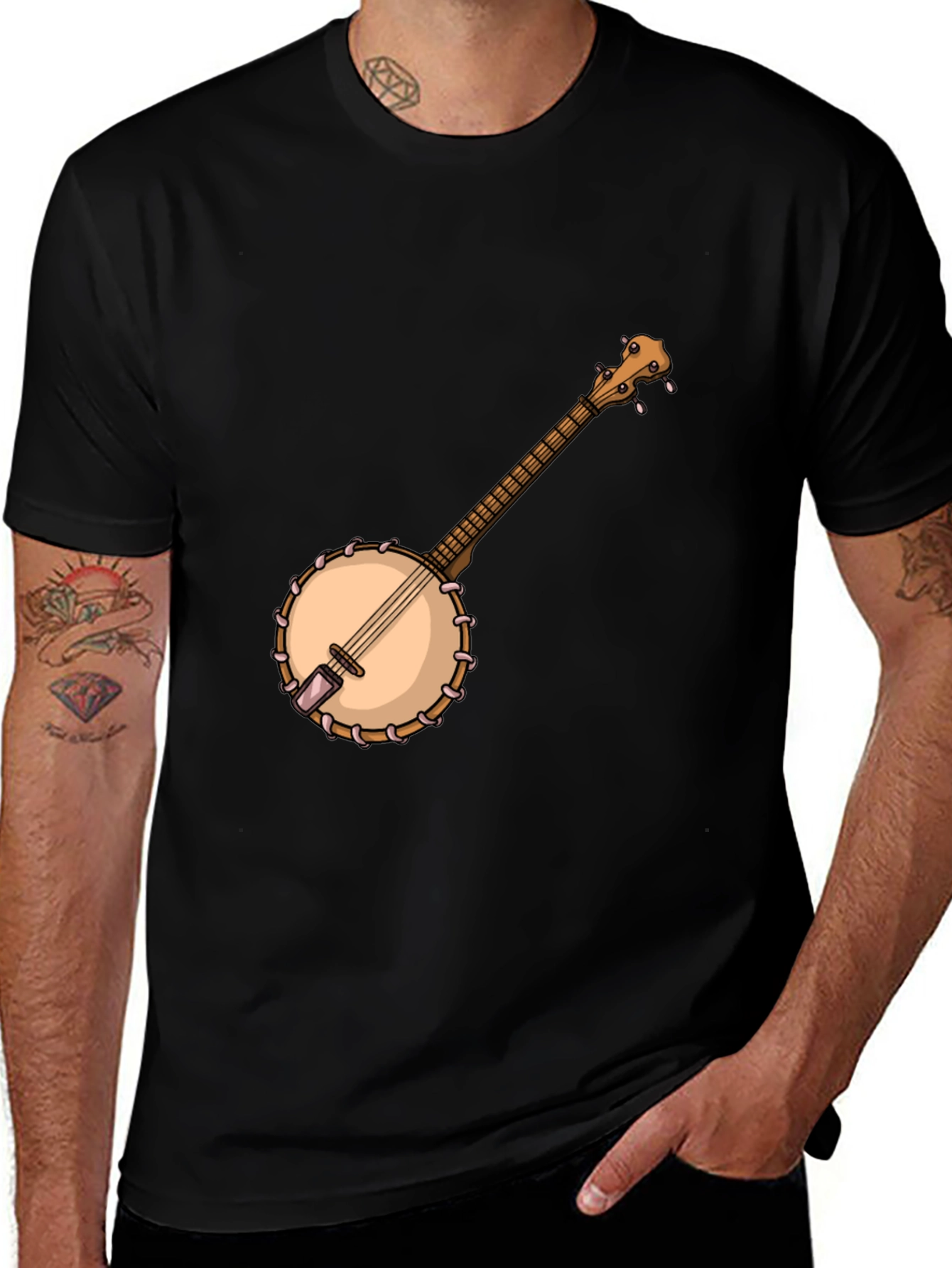 Variant 8 of Banjo Graphic Tee - Black Cotton T-Shirt