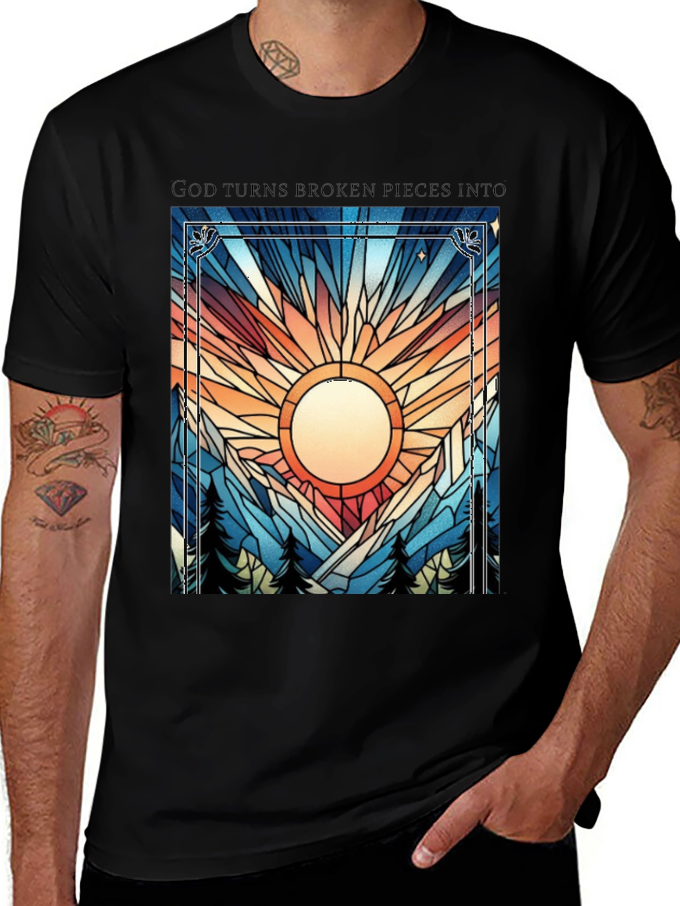 Variant 11 of Broken Pieces Graphic Tee - Inspirational Design