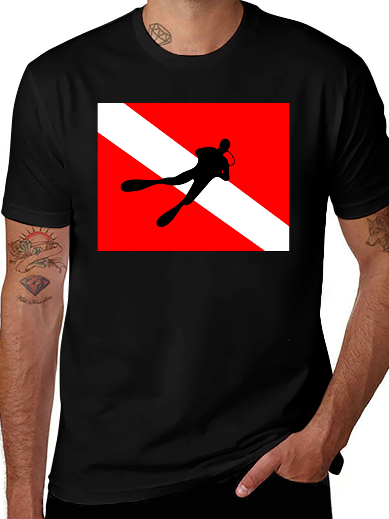 Diver Down Flag Graphic Tee - Scuba Diving Shirt