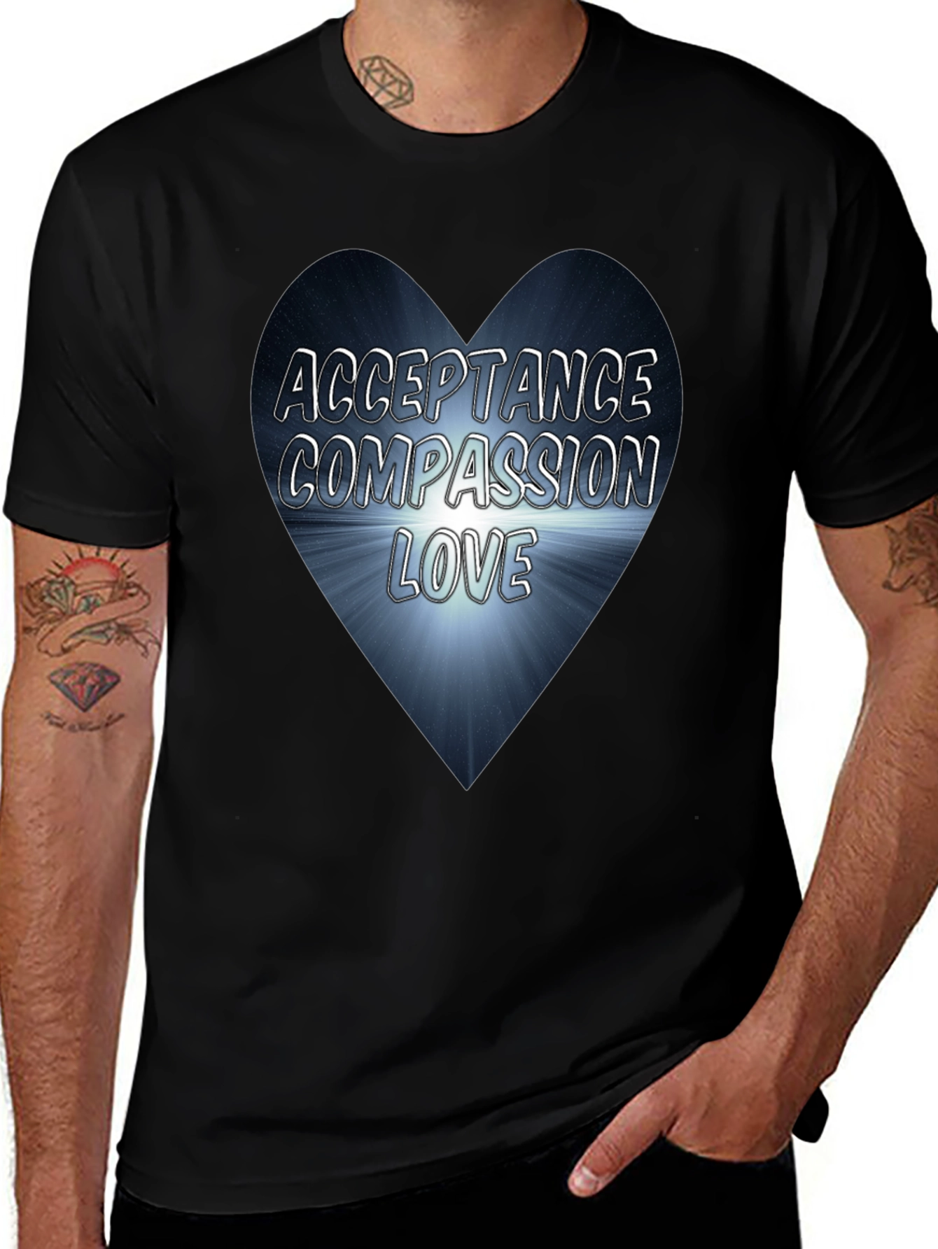 Acceptance Compassion Love Heart Graphic Tee