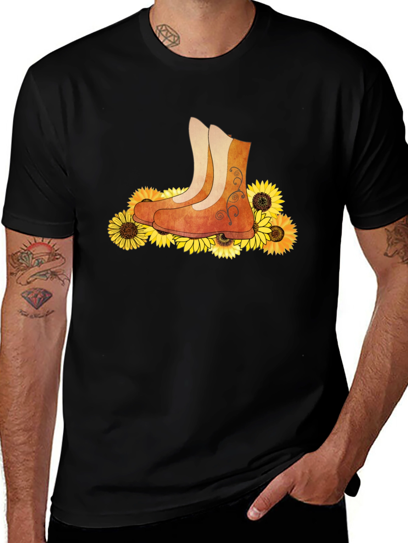 Variant 24 of Sunflower Boots Graphic T-Shirt