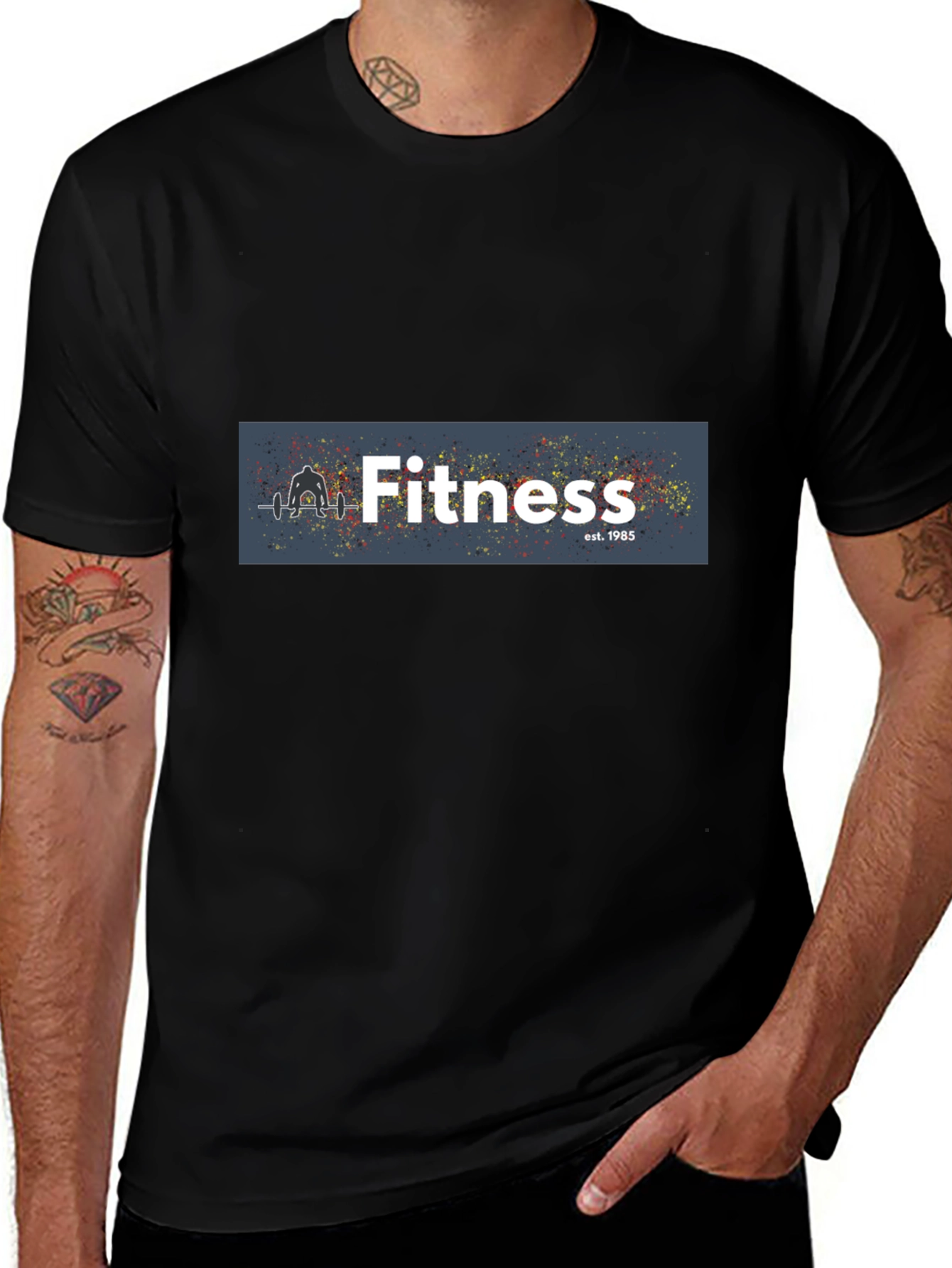 Variant 14 of Fitness Black T-Shirt: Established 1985