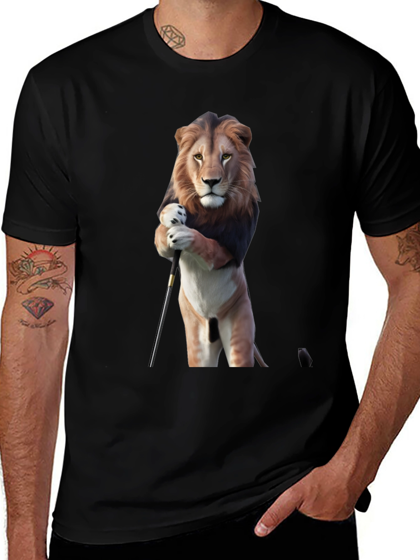Variant 29 of Lion Conductor Graphic Tee - Unique Design