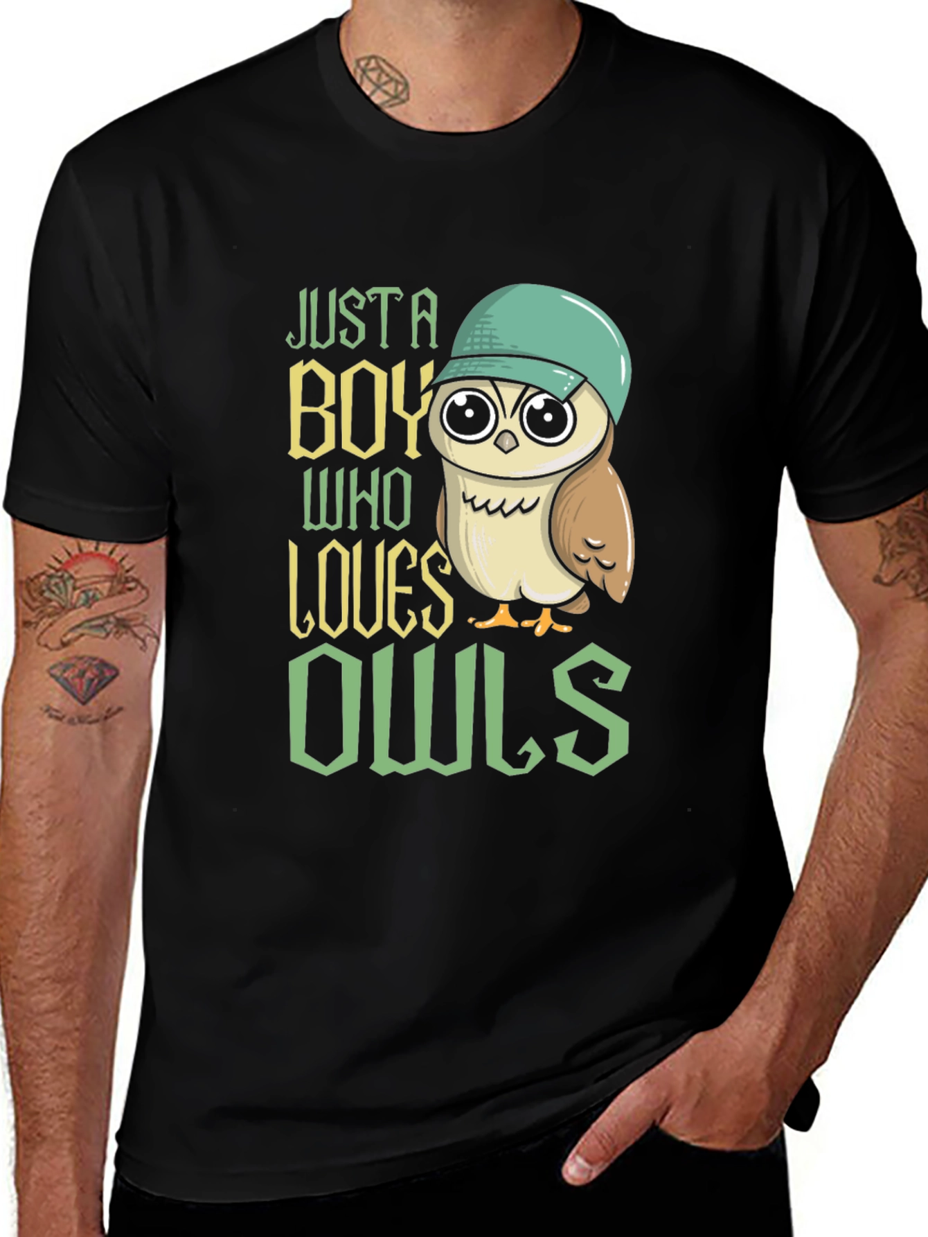 Variant 4 of Just a Boy Who Loves Owls T-Shirt - Graphic Tee