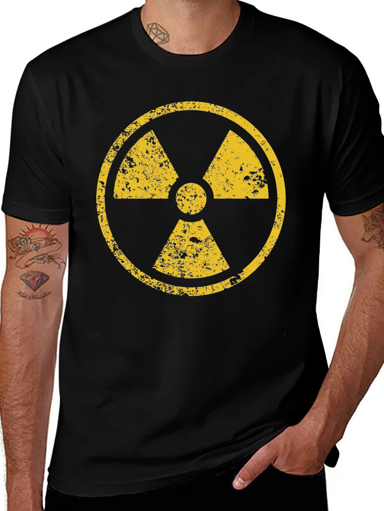 Variant 30 of Radioactive Symbol Graphic T-Shirt - Black