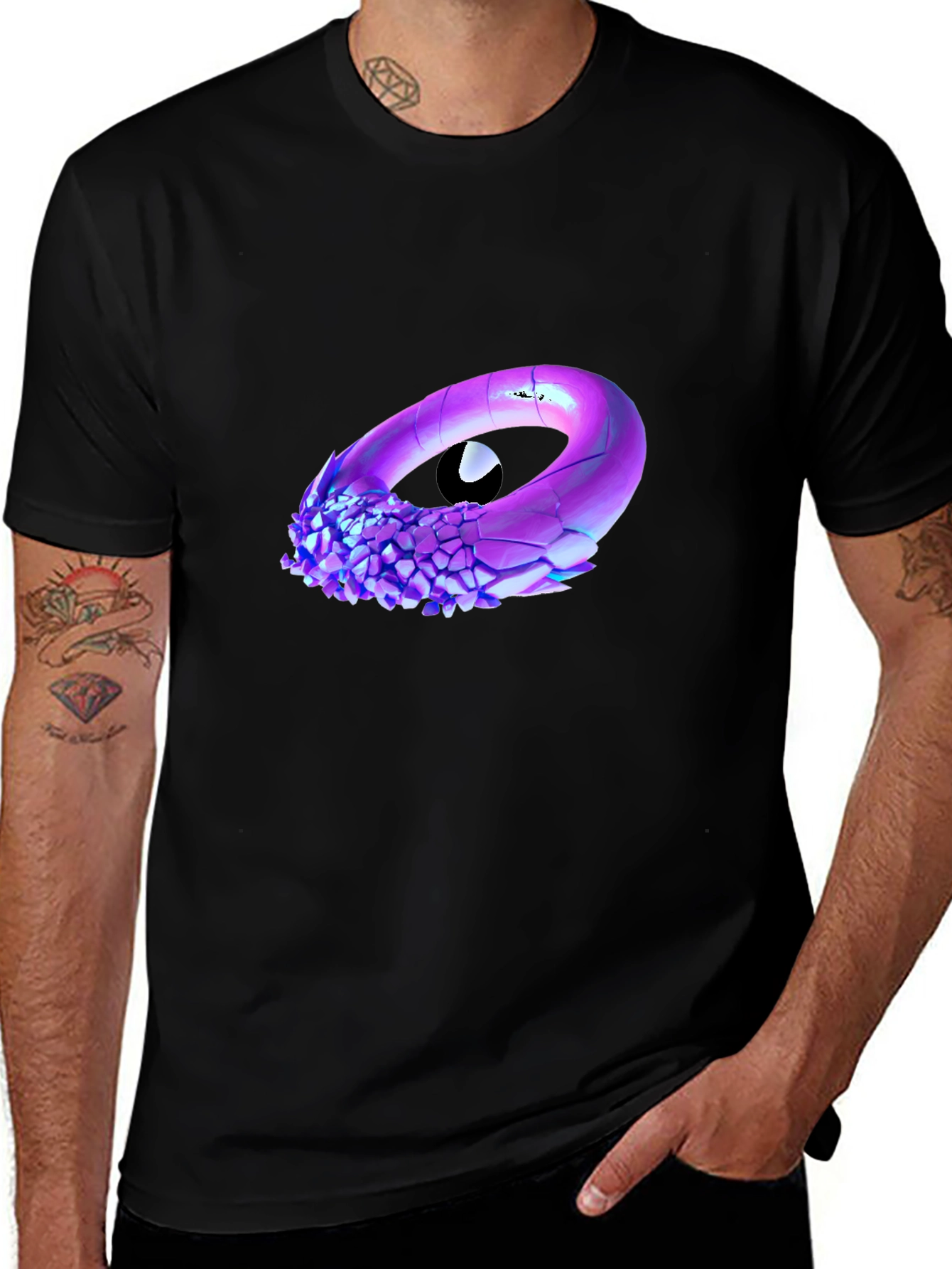 Variant 22 of Abstract Eye Graphic Black T-Shirt
