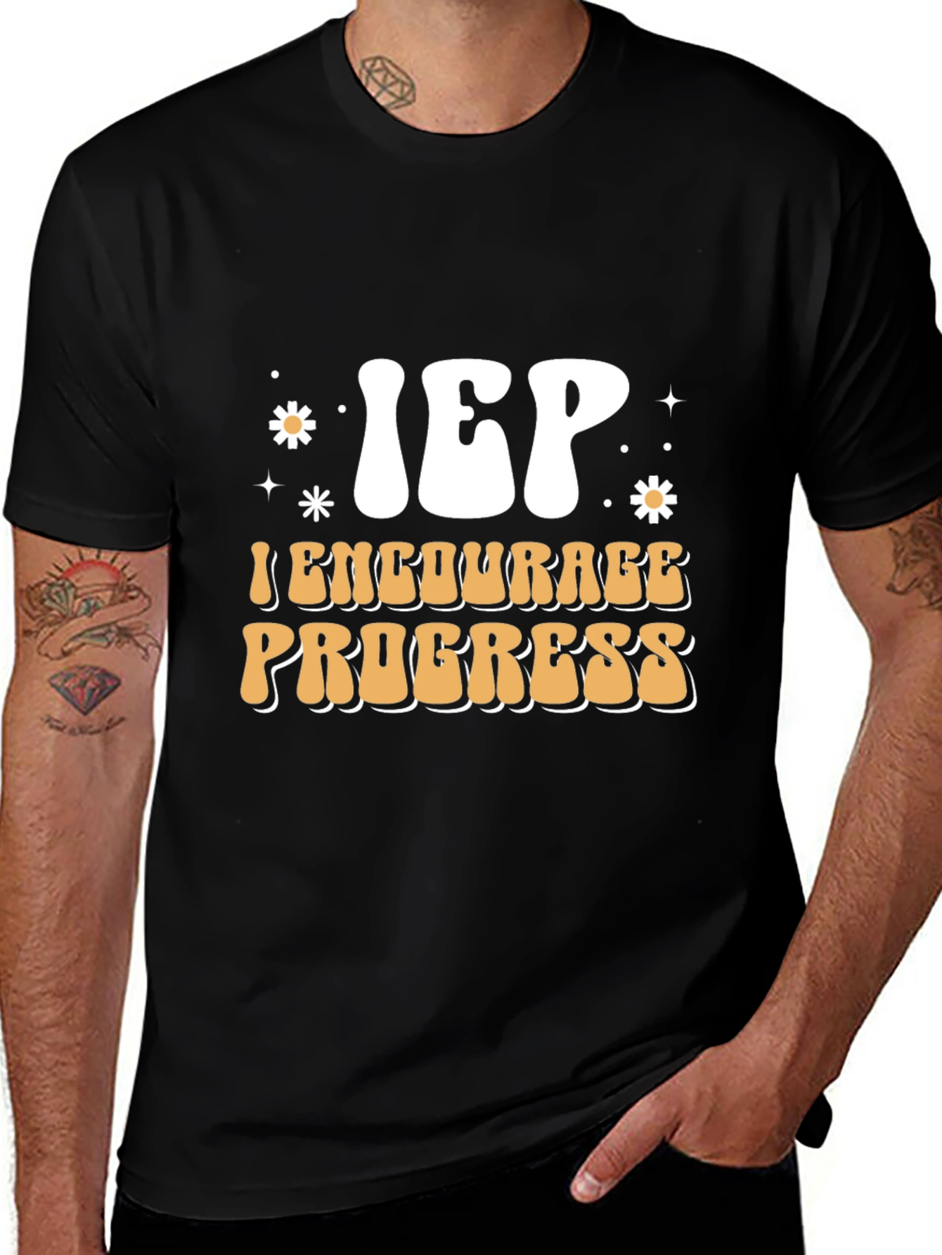 IEP Encourage Progress Black T-Shirt