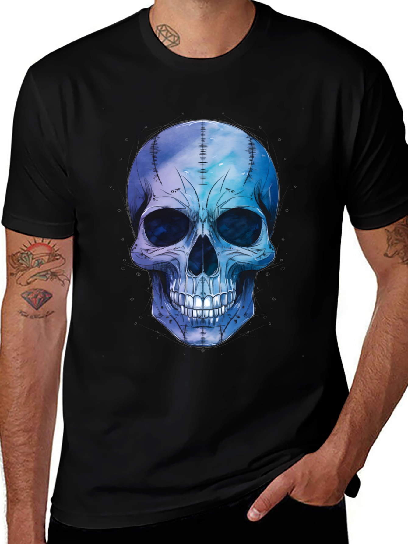 Variant 14 of Skull Graphic Black T-Shirt - Unique Design