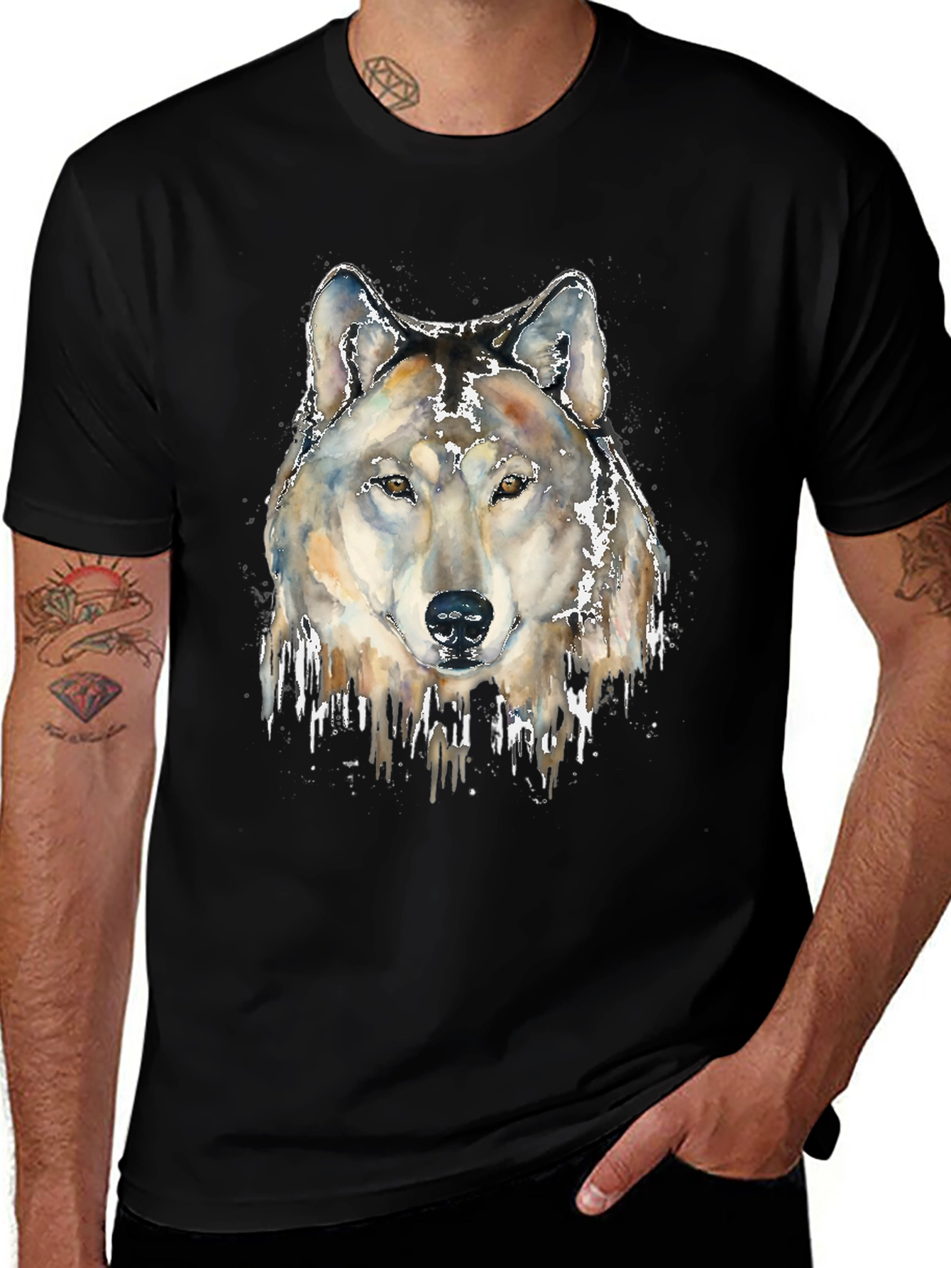 Variant 3 of Wolf Head Graphic Print Tee