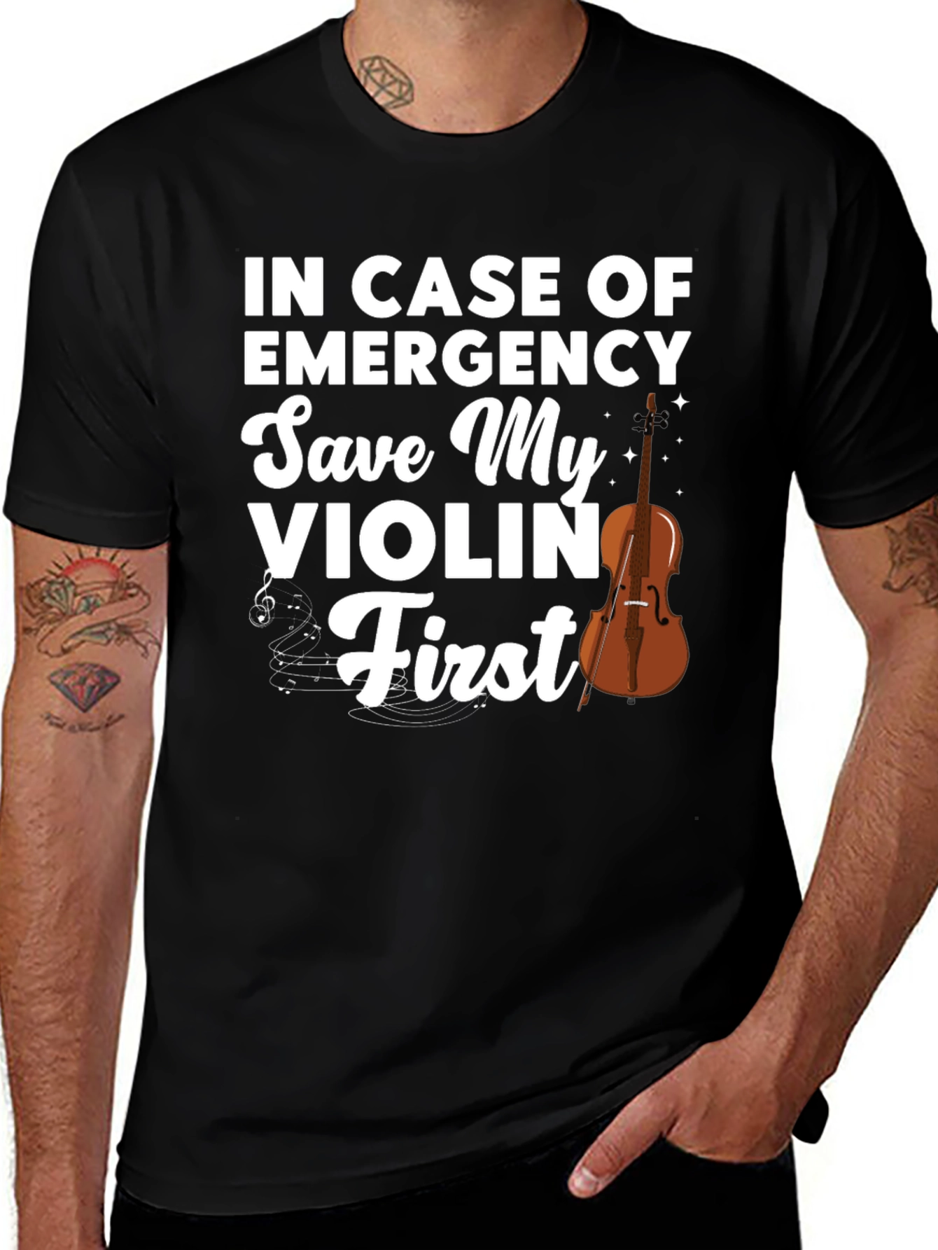 Emergency Save My Violin First Graphic T-Shirt