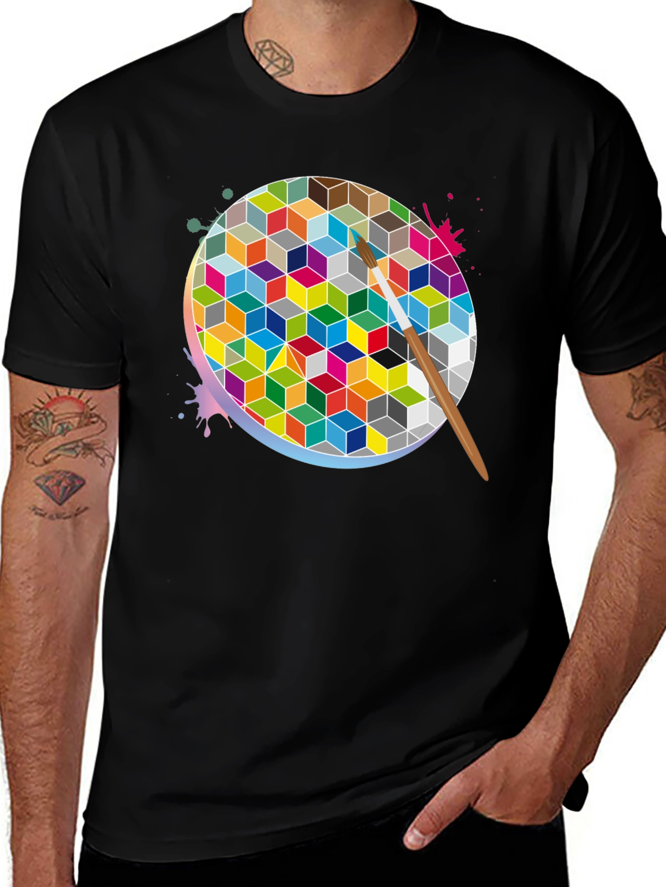 Abstract Geometric Paint T-Shirt