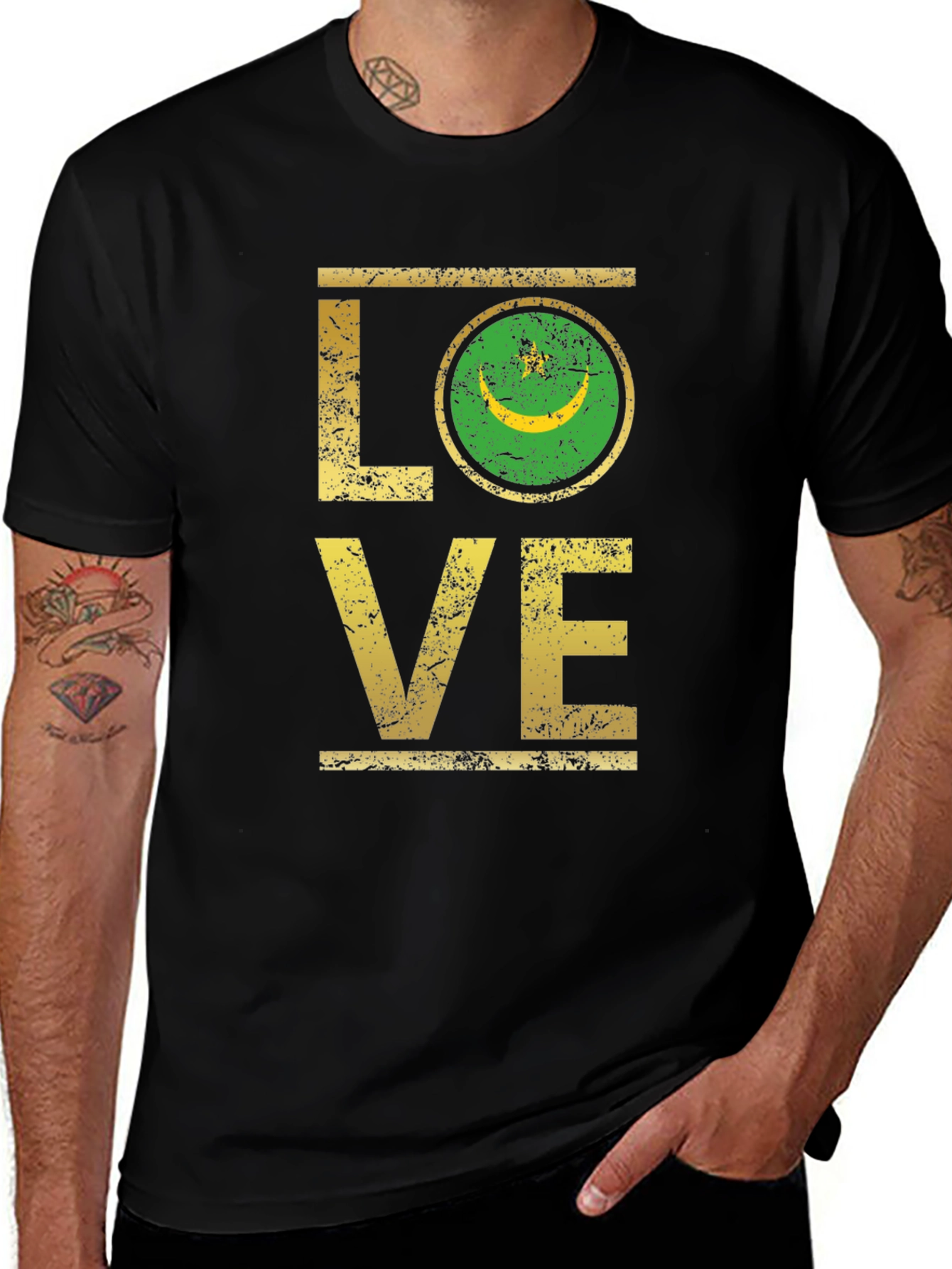 Variant 20 of Mauritania Flag Love Graphic T-Shirt