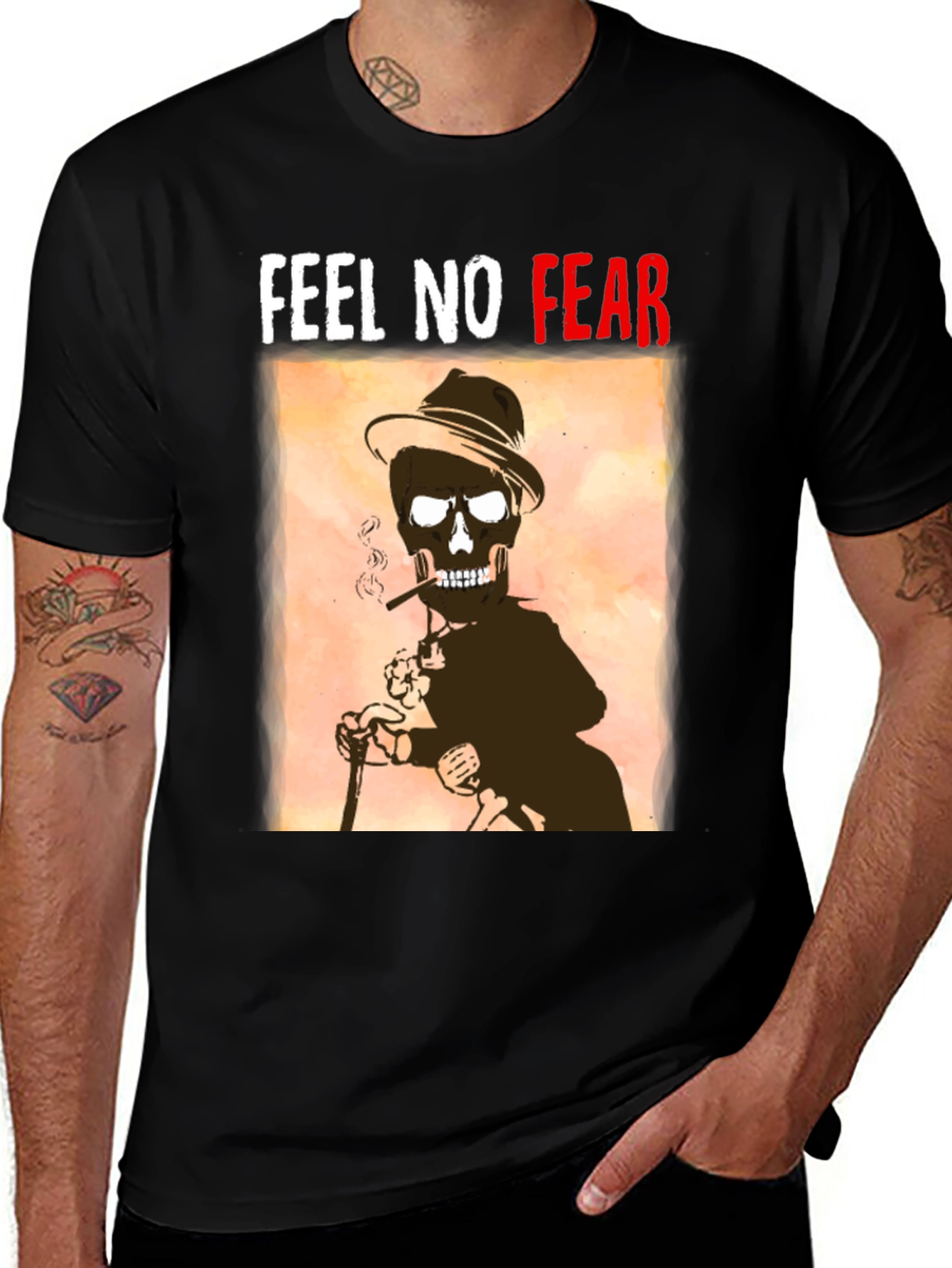 Variant 22 of Feel No Fear Skull Graphic Tee