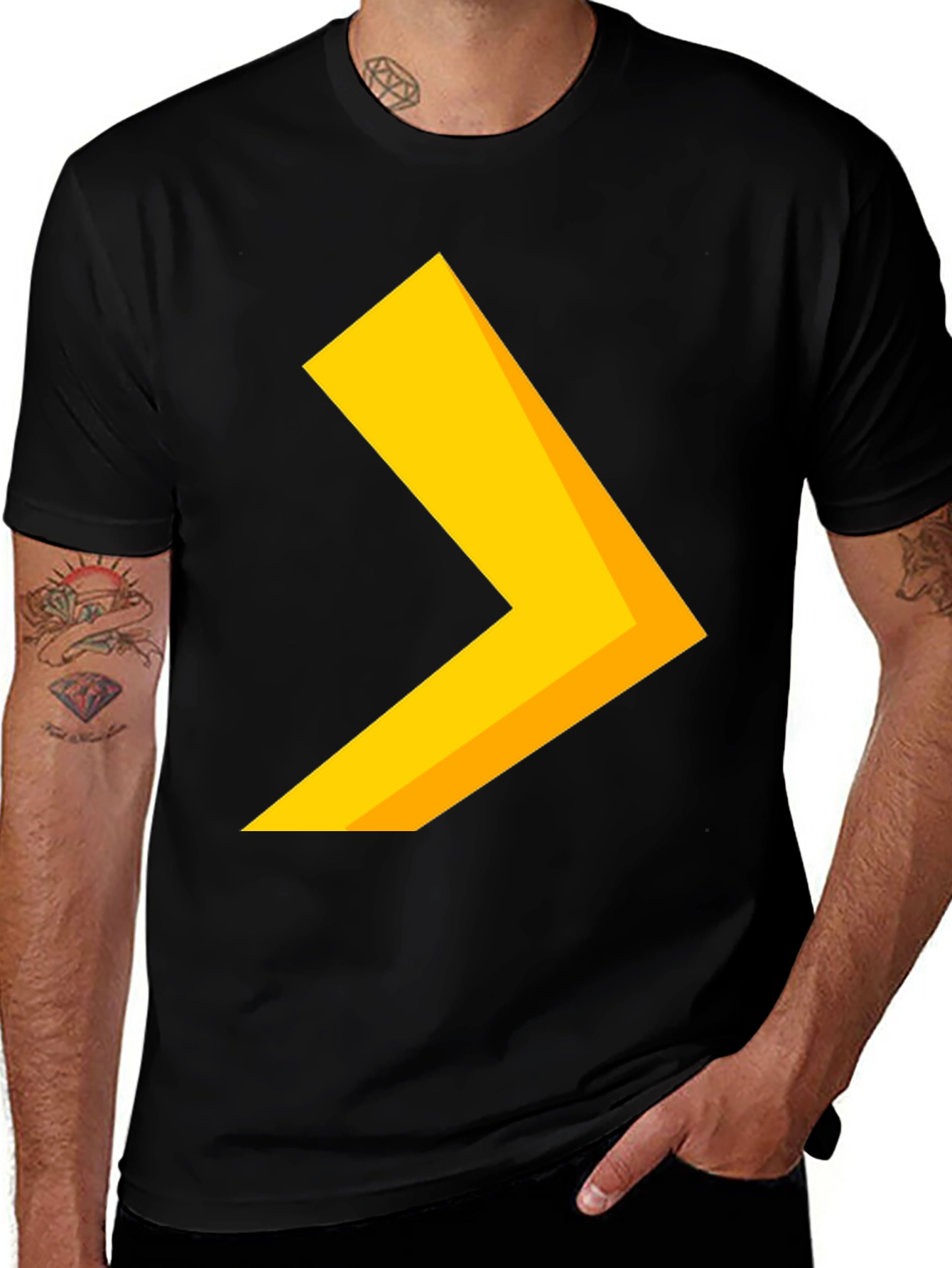 Variant 7 of Modern Arrow Graphic T-Shirt - Black