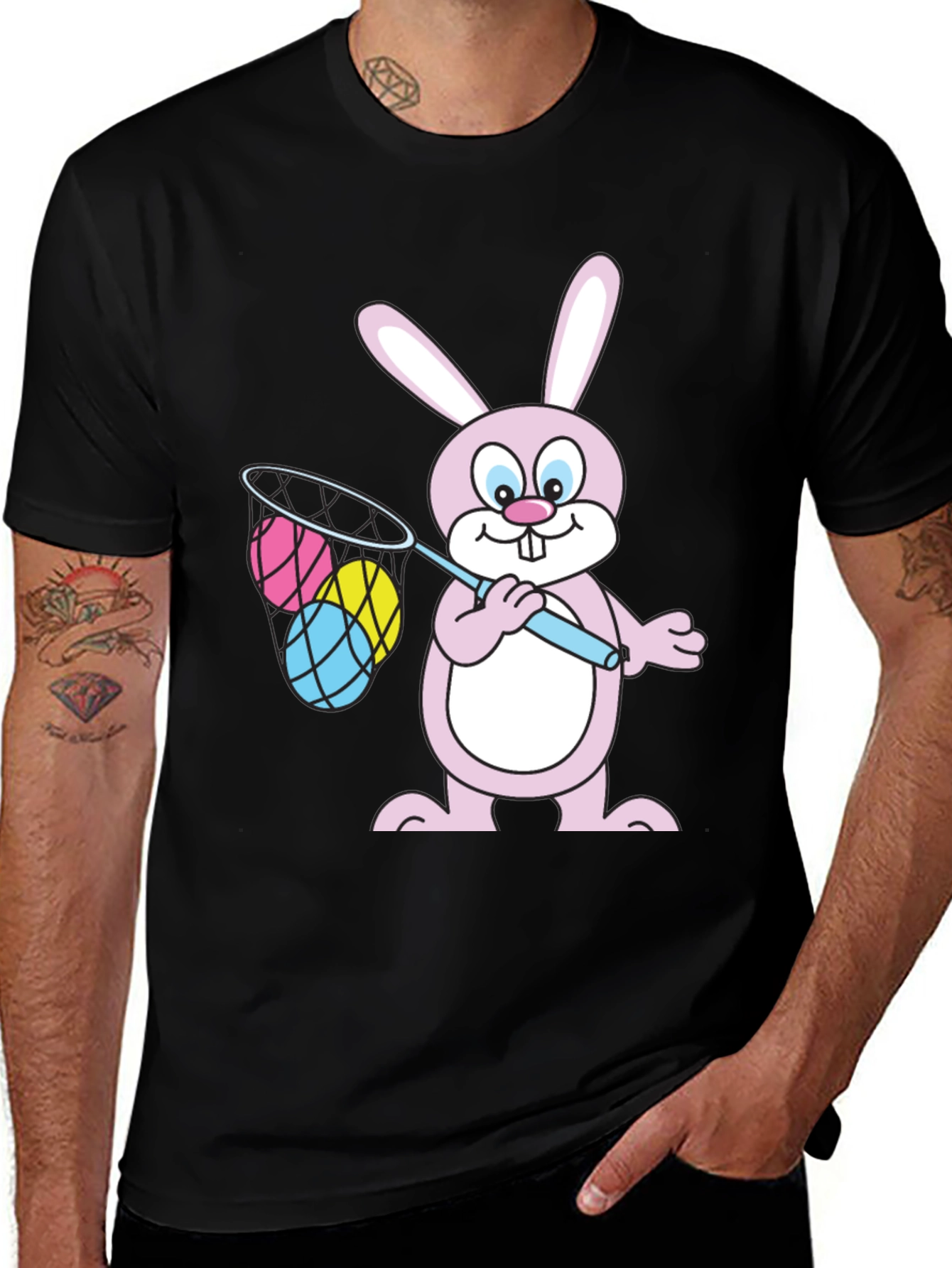 Easter Bunny T-Shirt with Egg Net