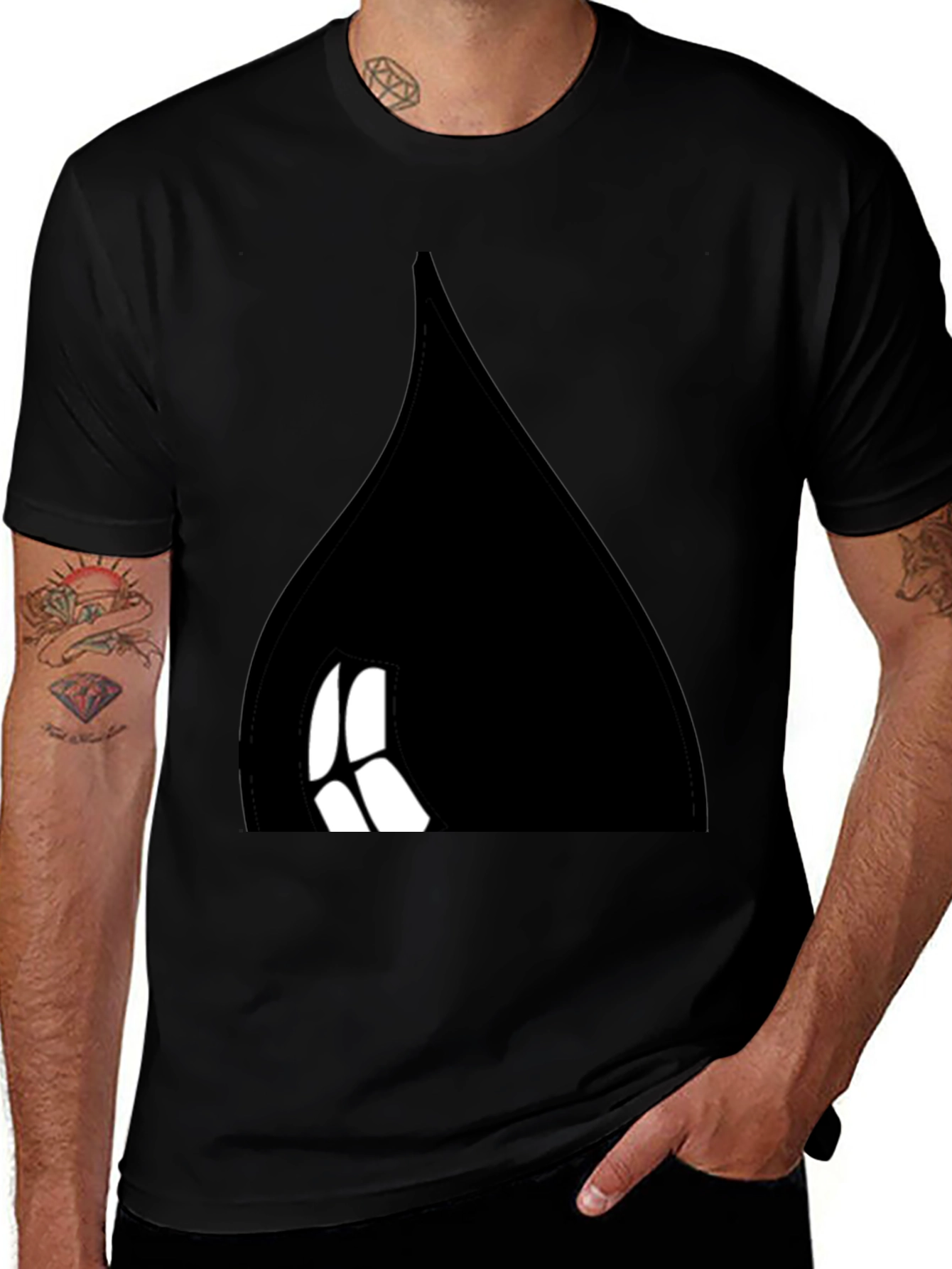 Variant 5 of Black Tee with Abstract Design