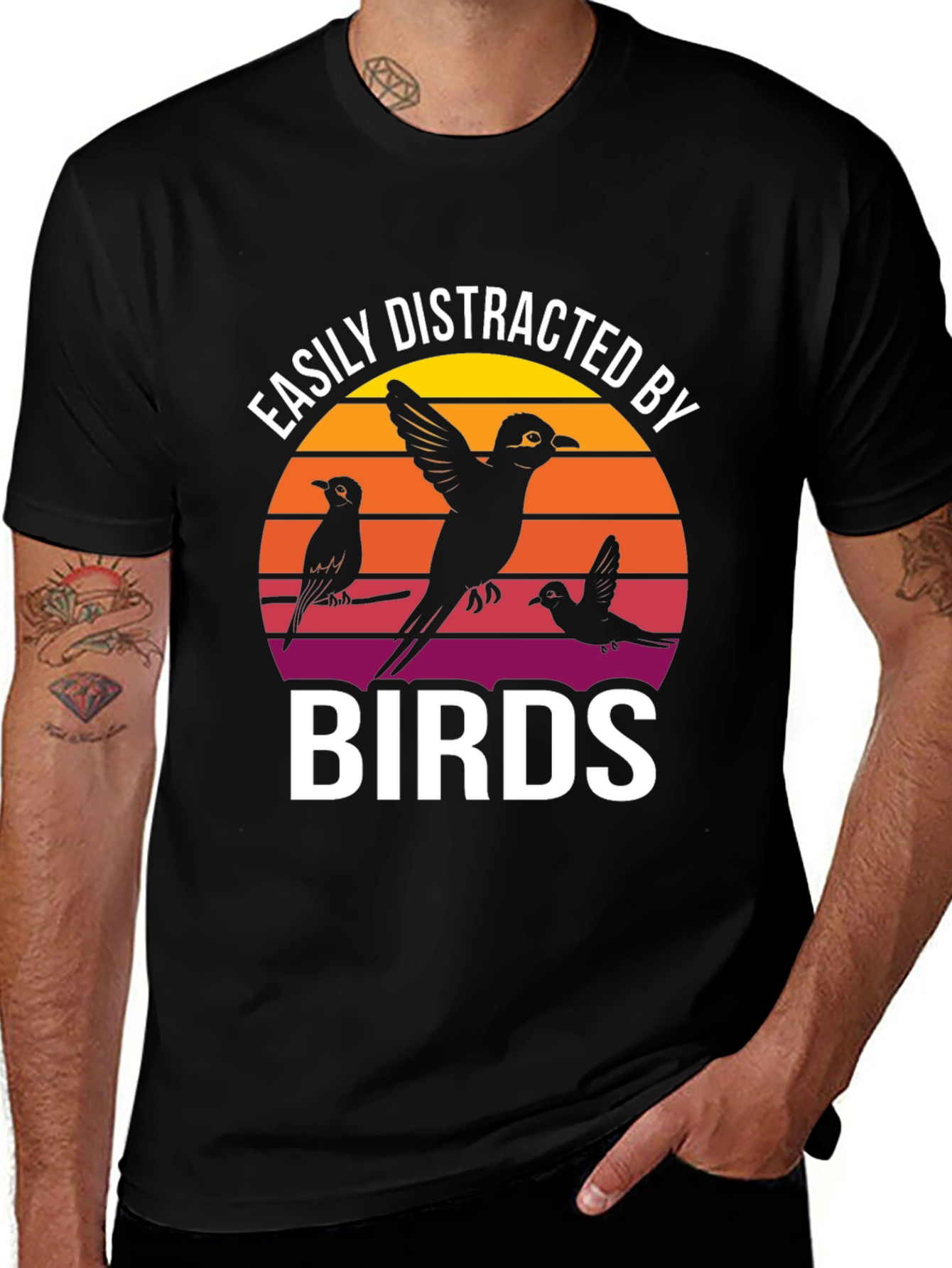 Variant 12 of Easily Distracted by Birds Graphic Tee