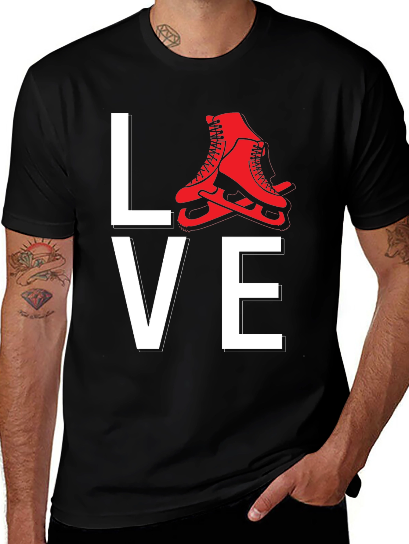 Variant 21 of Love Ice Skating Graphic Tee Shirt