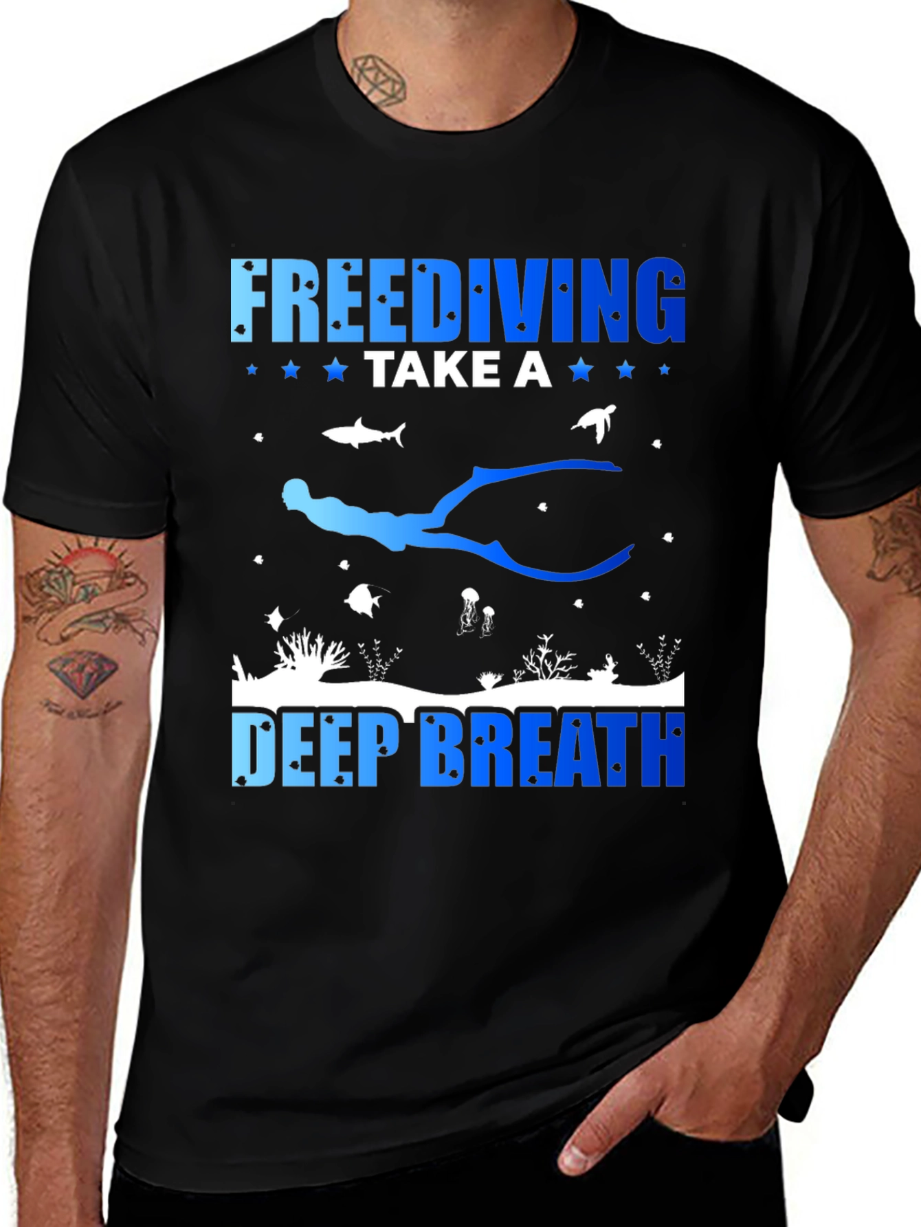 Variant 24 of Freediving Deep Breath Graphic T-Shirt