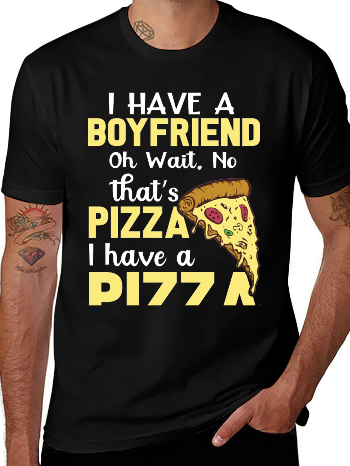 Variant 18 of Pizza Lover Tee - Boyfriend Replacement T-Shirt