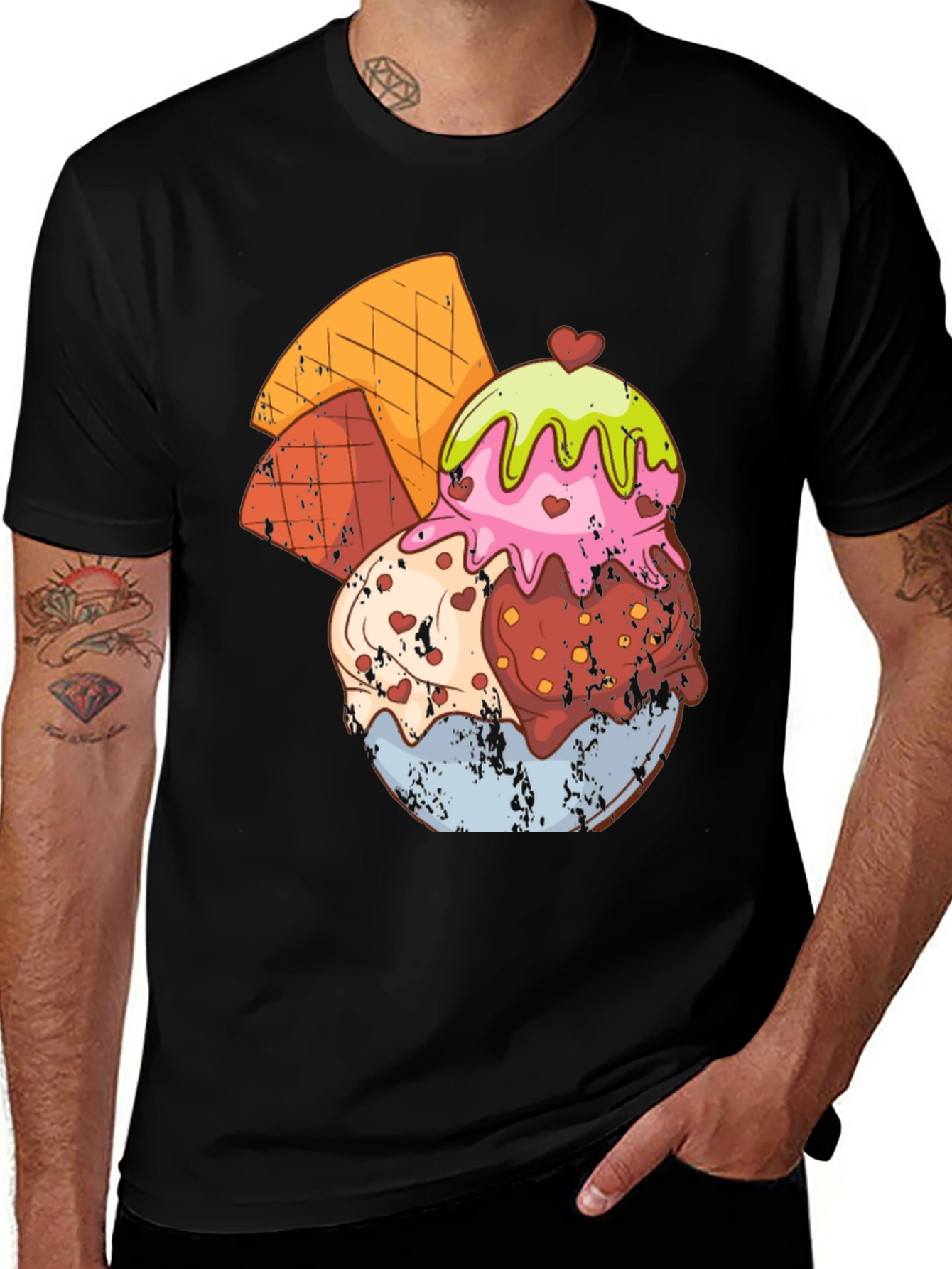 Variant 28 of Ice Cream Graphic T-Shirt - Dessert Lover Tee