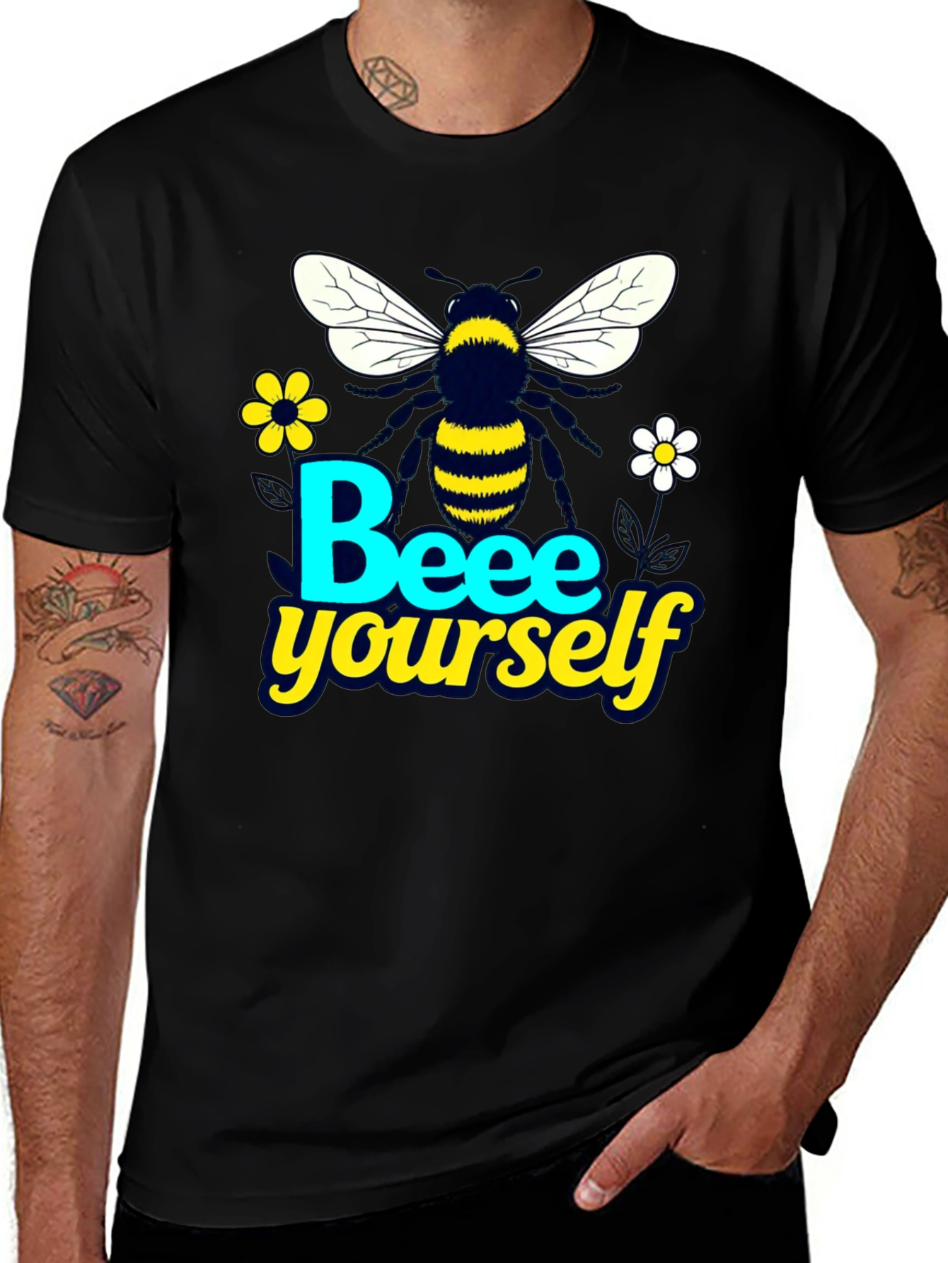Variant 4 of Bee Yourself T-Shirt - Trendy Graphic Tee
