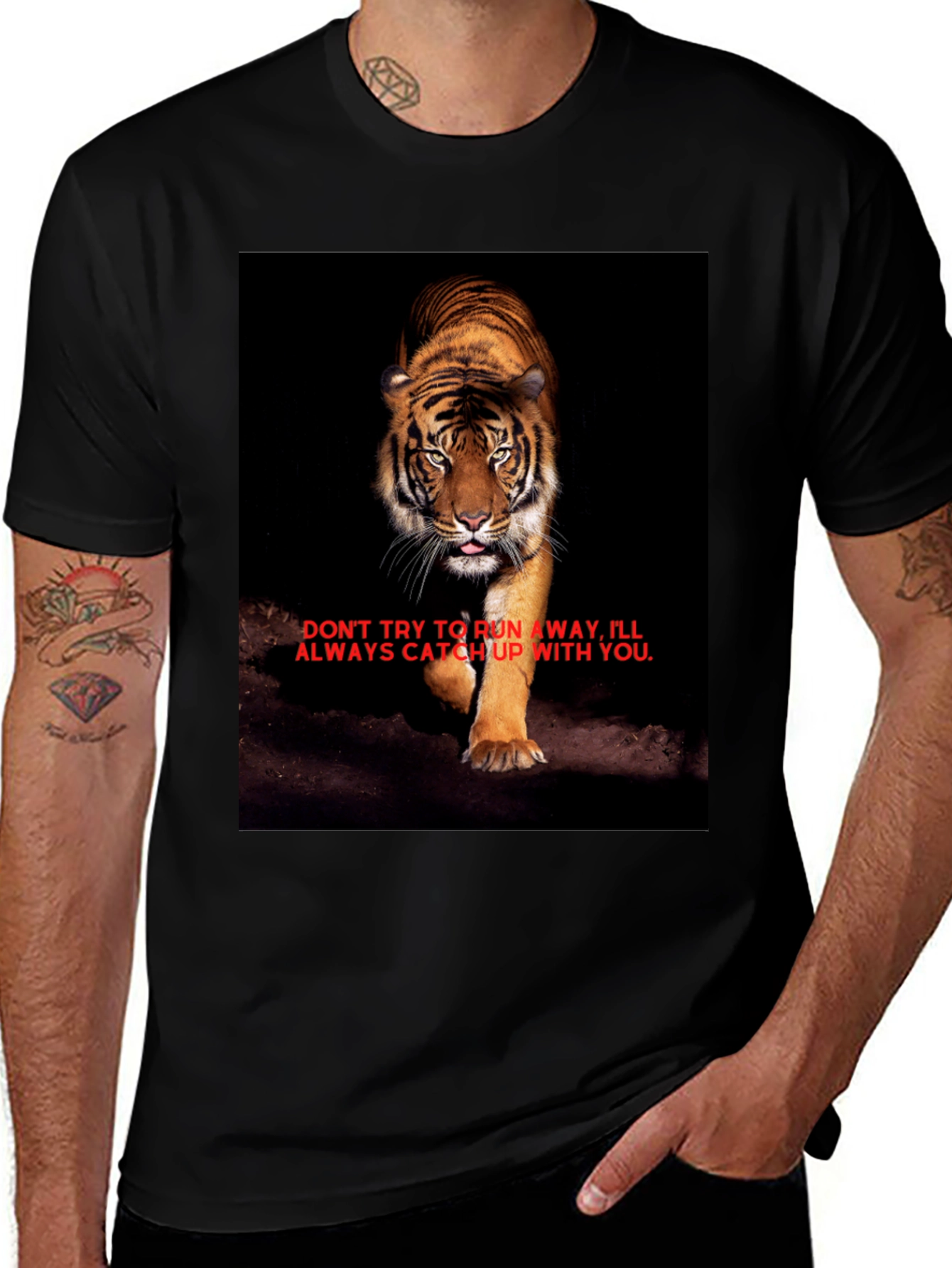 Variant 13 of Tiger Graphic Tee - Don't Try to Run!