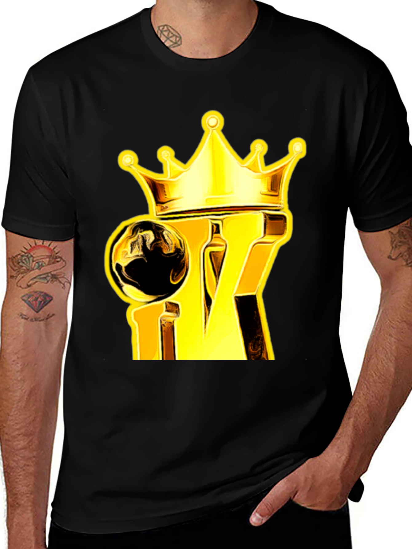 Variant 29 of King Crown Graphic Tee - Gold & Black