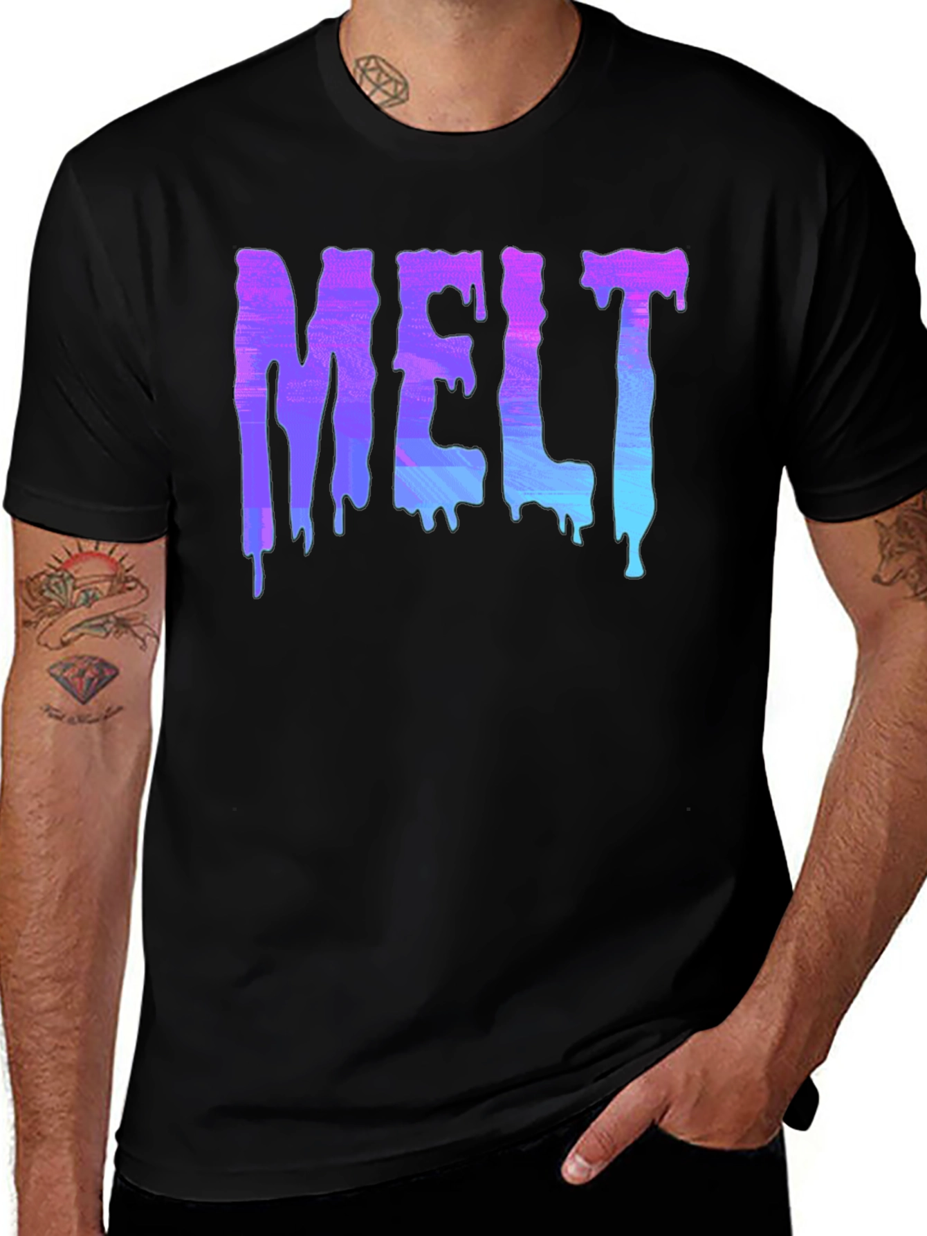 Variant 25 of MELT Graphic Tee - Unique Drip Design - Soft Black T-Shirt