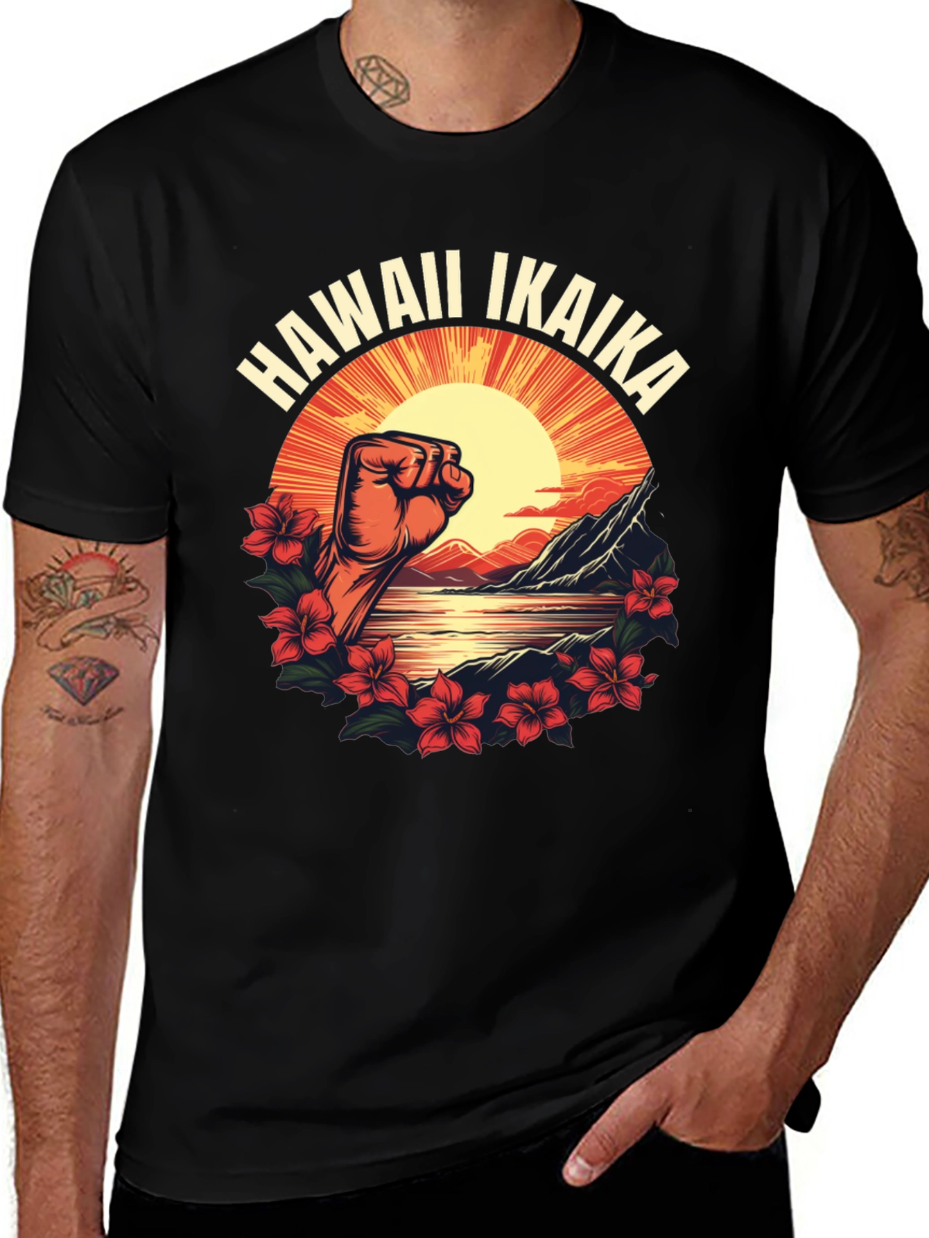 Hawaii Ikaika T-Shirt - Island Fist Design