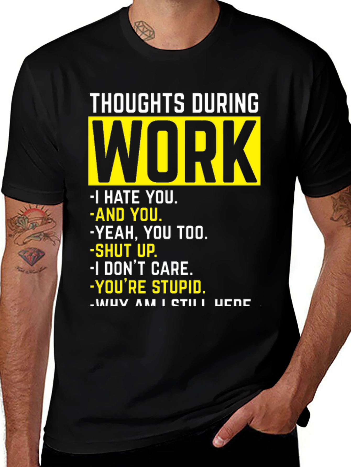 Variant 26 of Funny Work Thoughts Graphic T-Shirt
