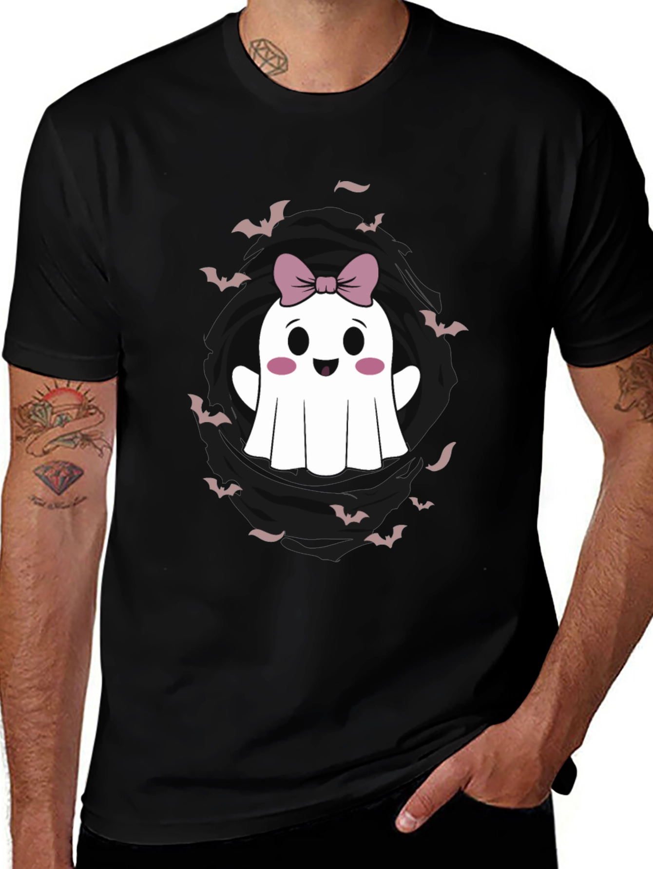 Variant 20 of Cute Ghost Bow Halloween Graphic Tee