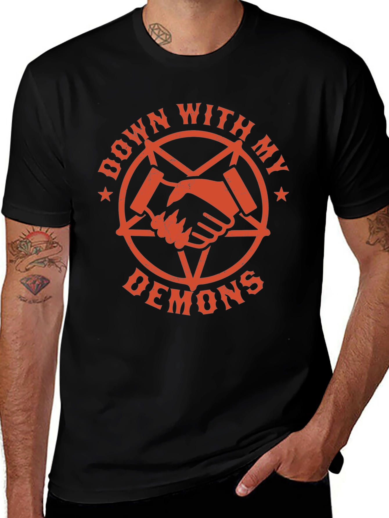 Variant 19 of Down With My Demons Graphic T-Shirt
