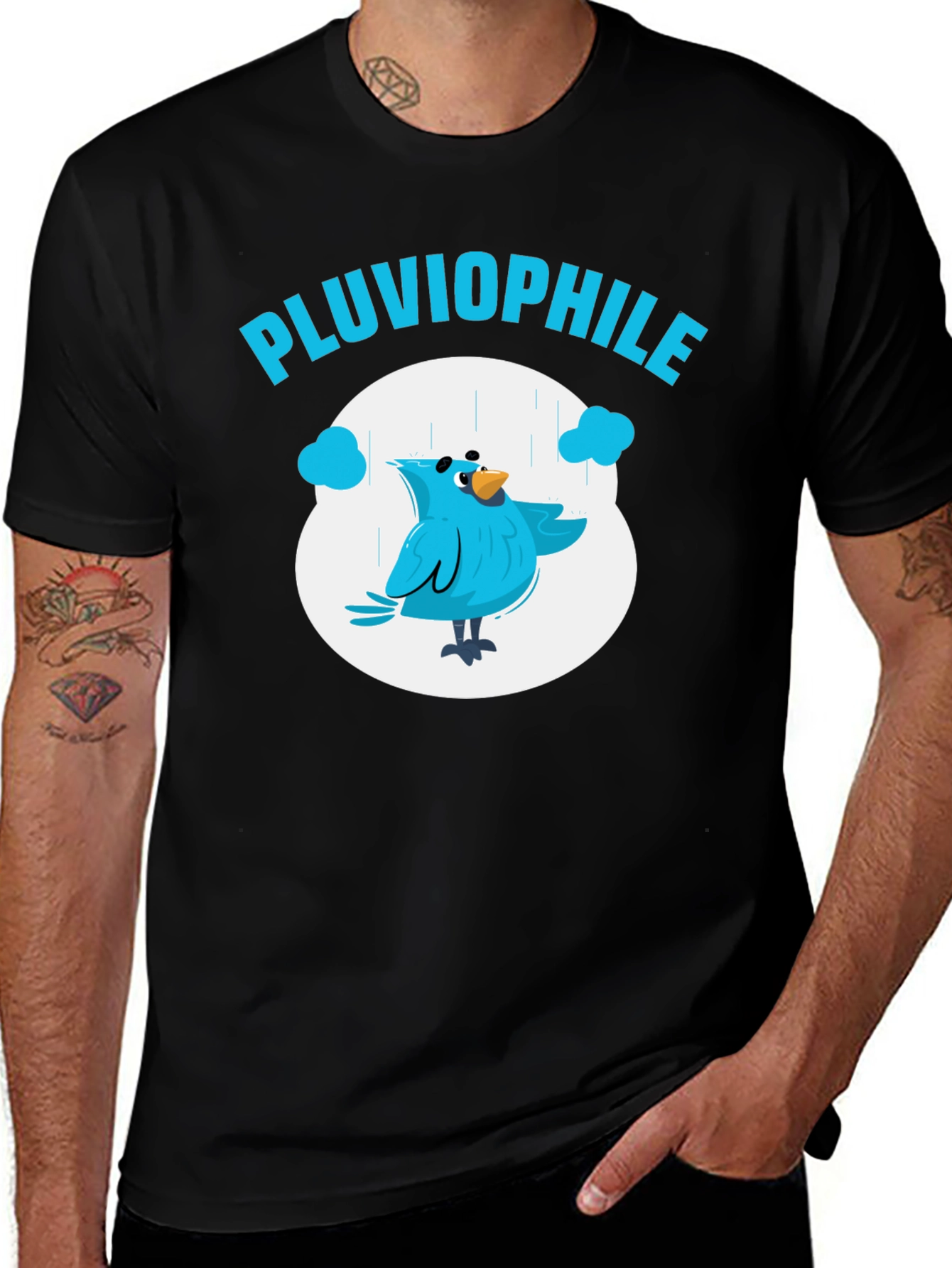 Pluviophile Bird Graphic T-Shirt