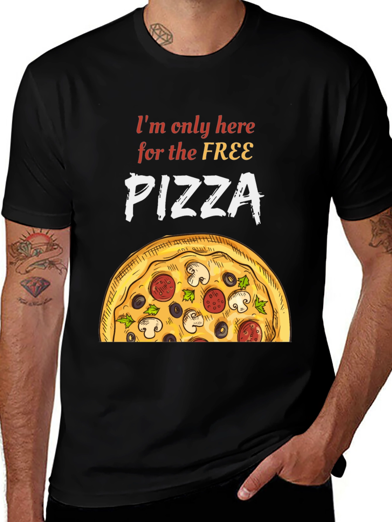 Variant 5 of Free Pizza T-Shirt - Funny Foodie Tee