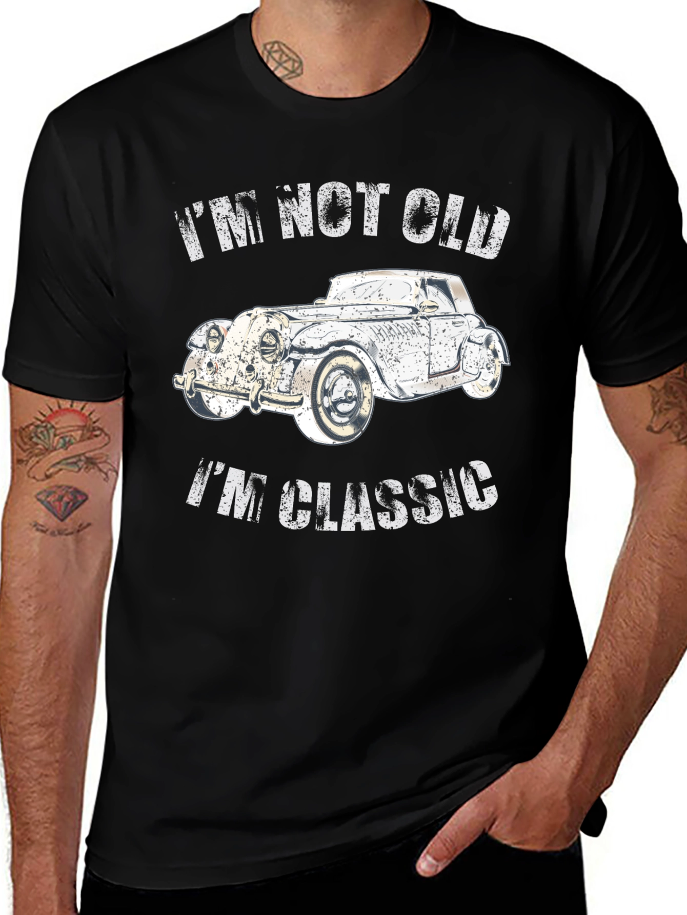 Variant 9 of Classic Car Graphic Tee - "I'm Not Old, I'm Classic"