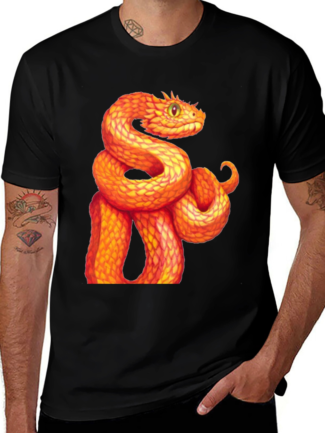 Variant 11 of Orange Snake Graphic T-Shirt