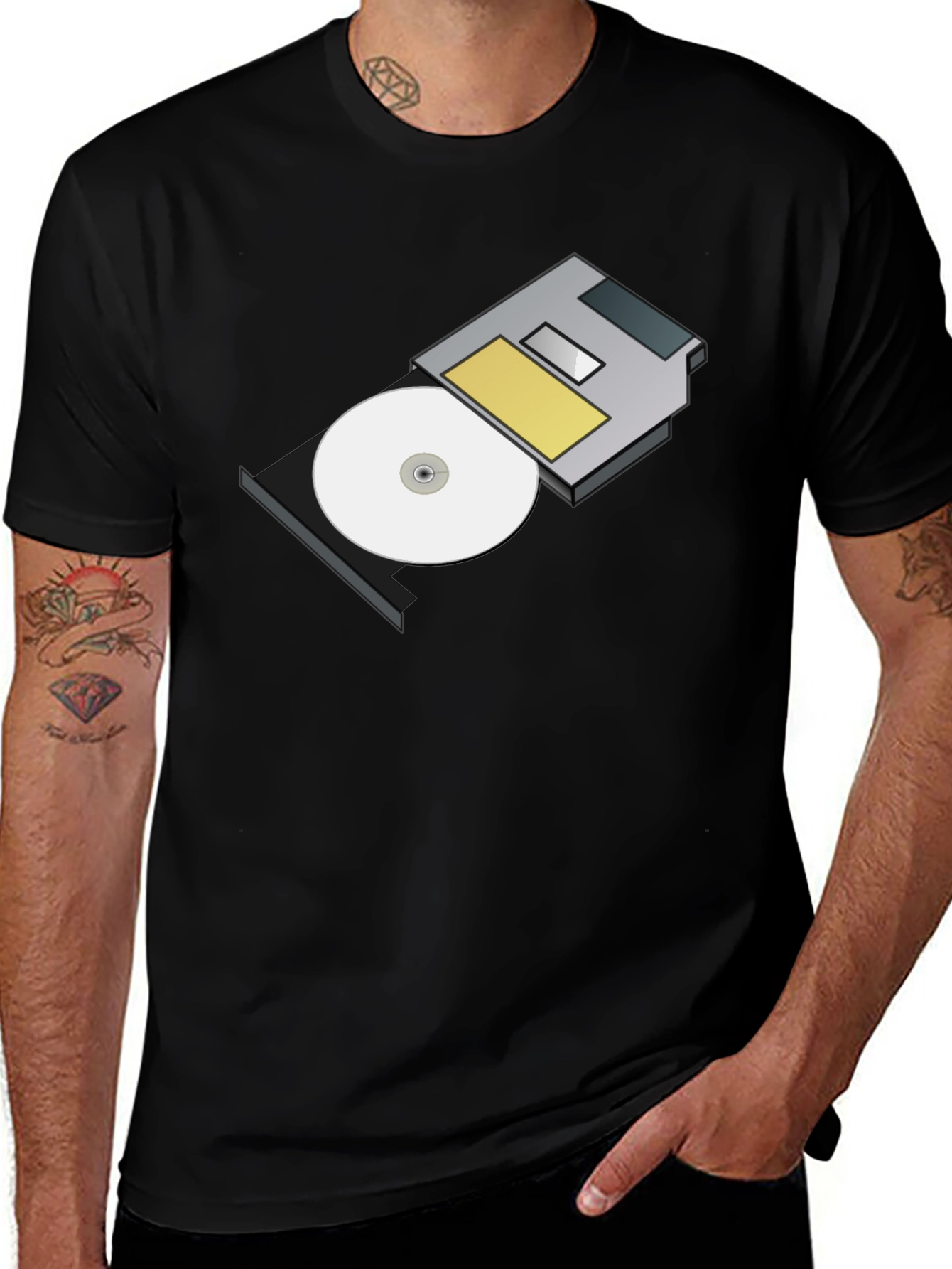 Variant 5 of Floppy Disk T-Shirt - Retro Tech Style