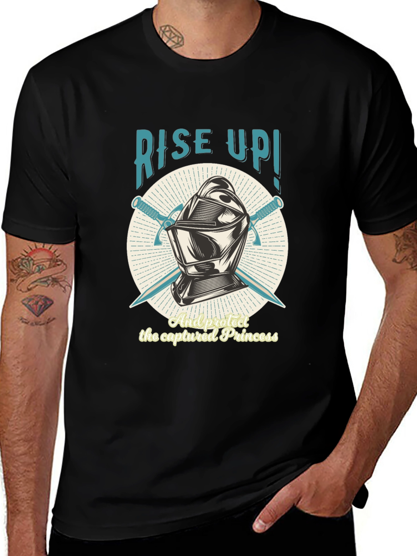Variant 4 of Rise Up Knight T-Shirt - Protect the Princess