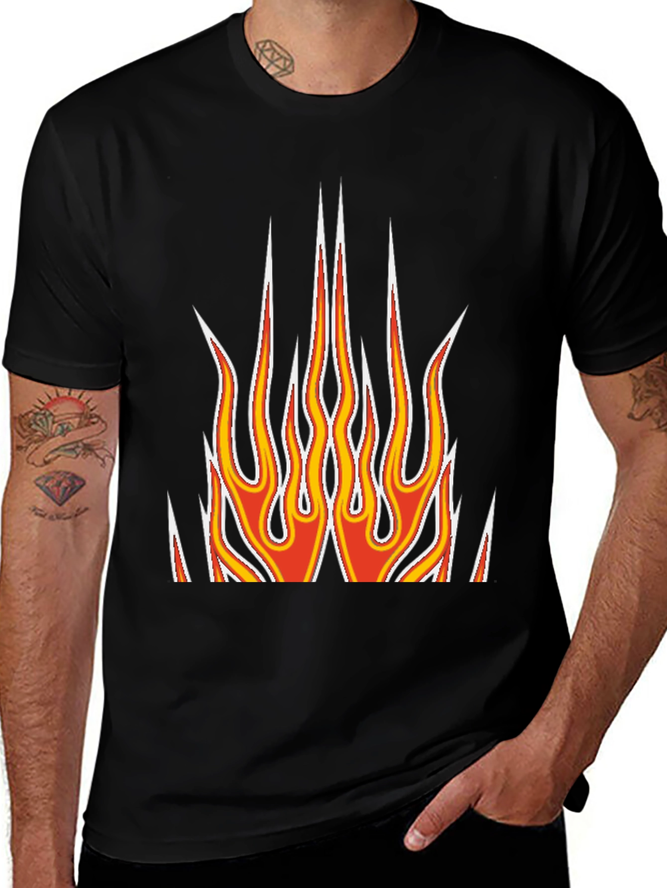 Variant 13 of Flame Graphic Black T-Shirt