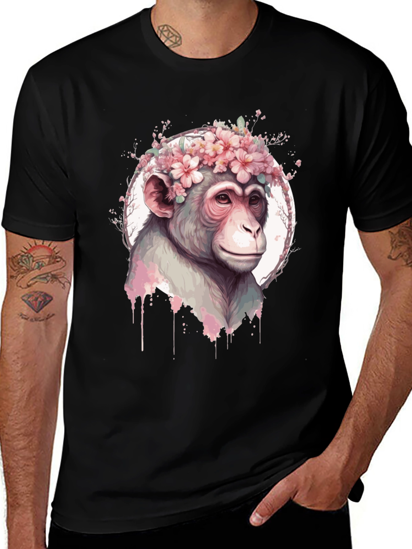 Variant 21 of Floral Monkey Graphic Tee