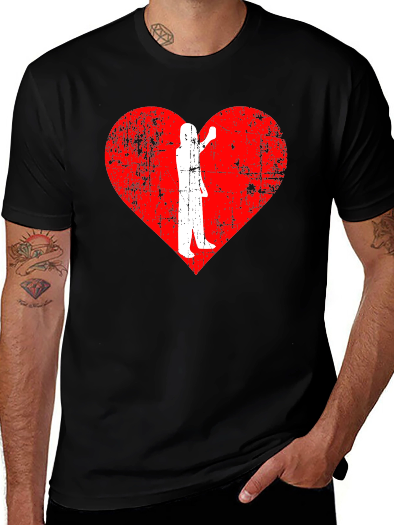 Variant 9 of Red Heart Waving Man Graphic Tee