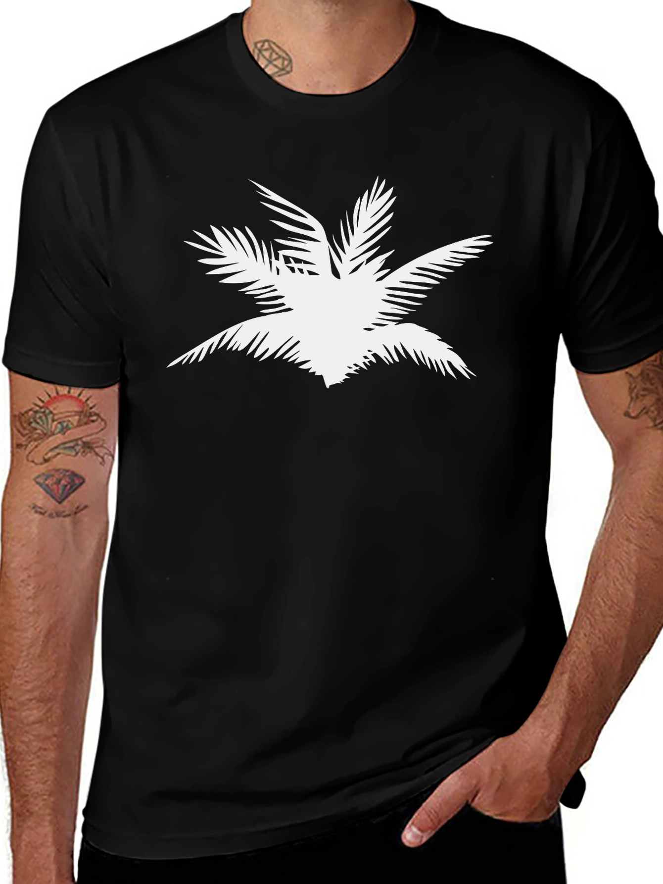 Variant 7 of Tropical Palm Tree Graphic Black T-Shirt