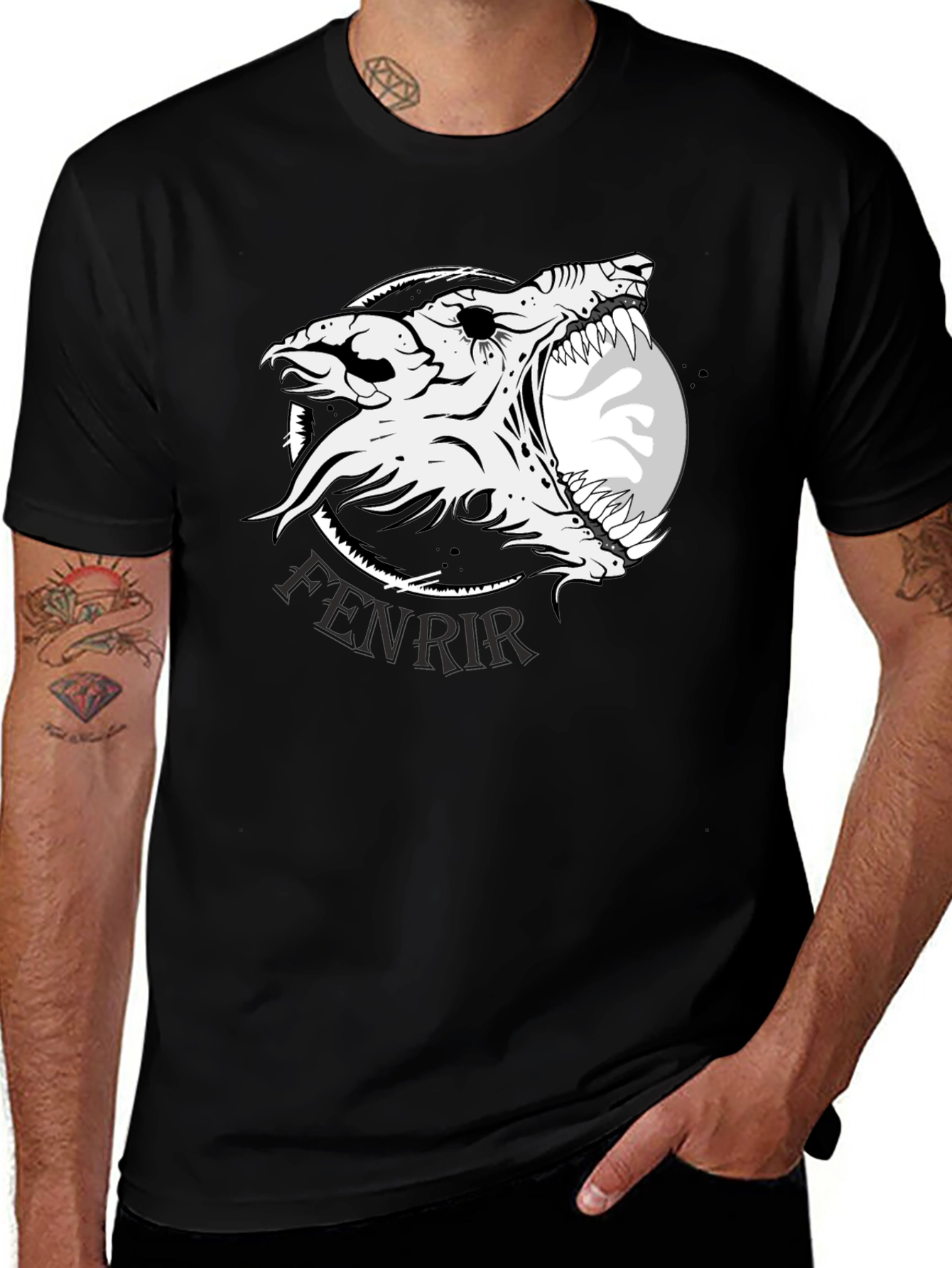 Fenrir Wolf Graphic Tee - Viking Myth T-Shirt